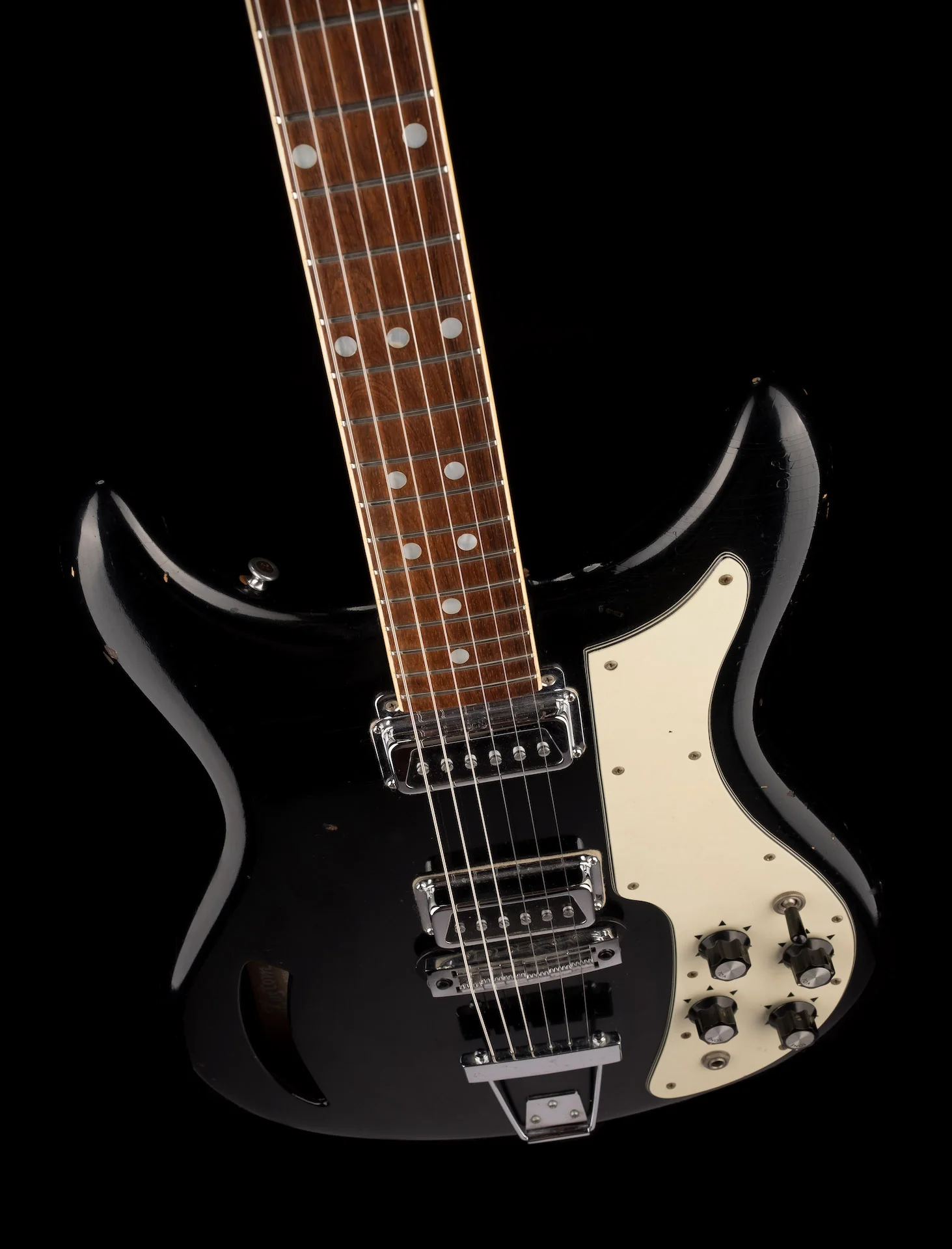 Vintage 1968 Kustom K-200B Black Electric Guitar With HSC - Image 4