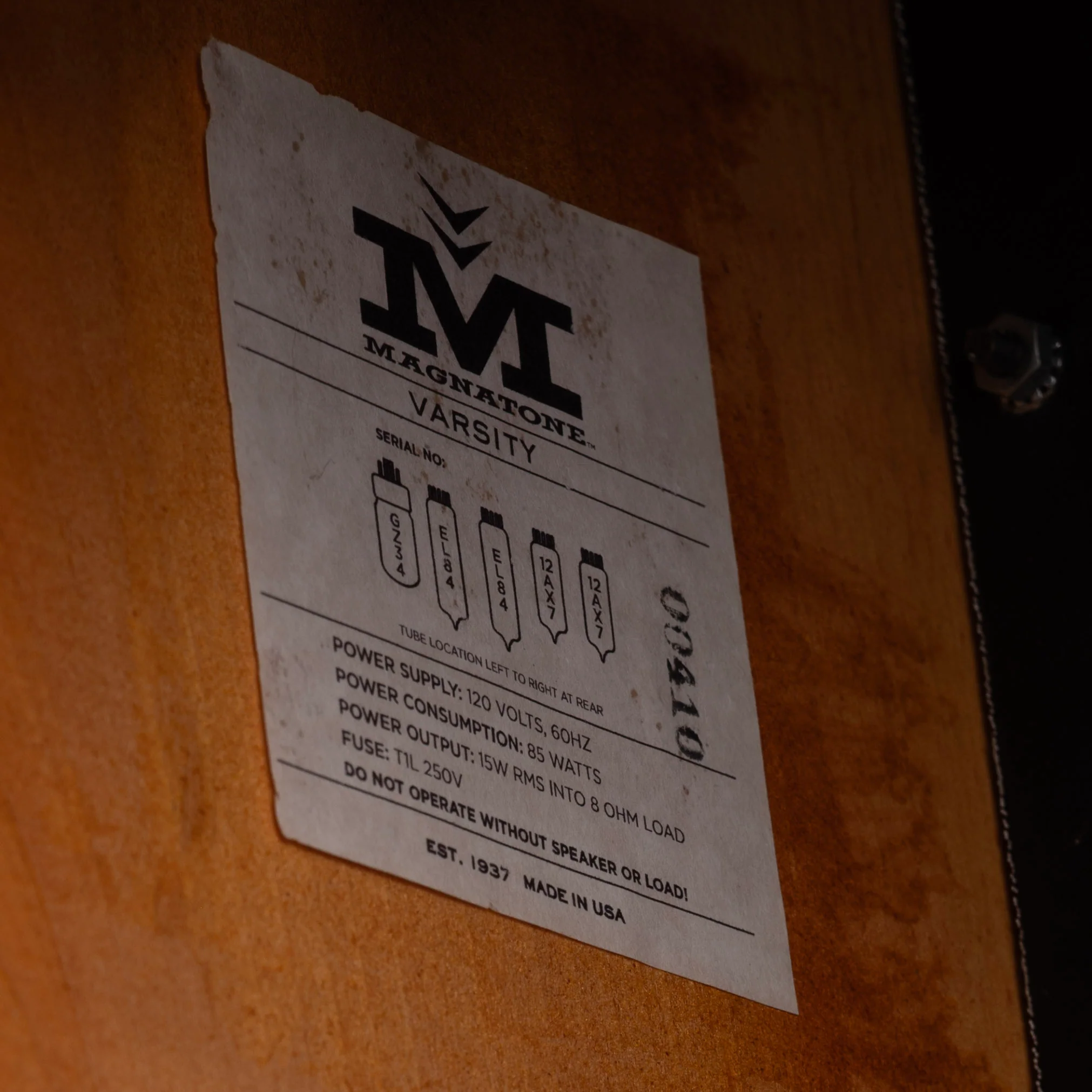 Pre-Owned Magnatone Varsity Black Guitar Amp Combo With Tuki Cover - Image 8
