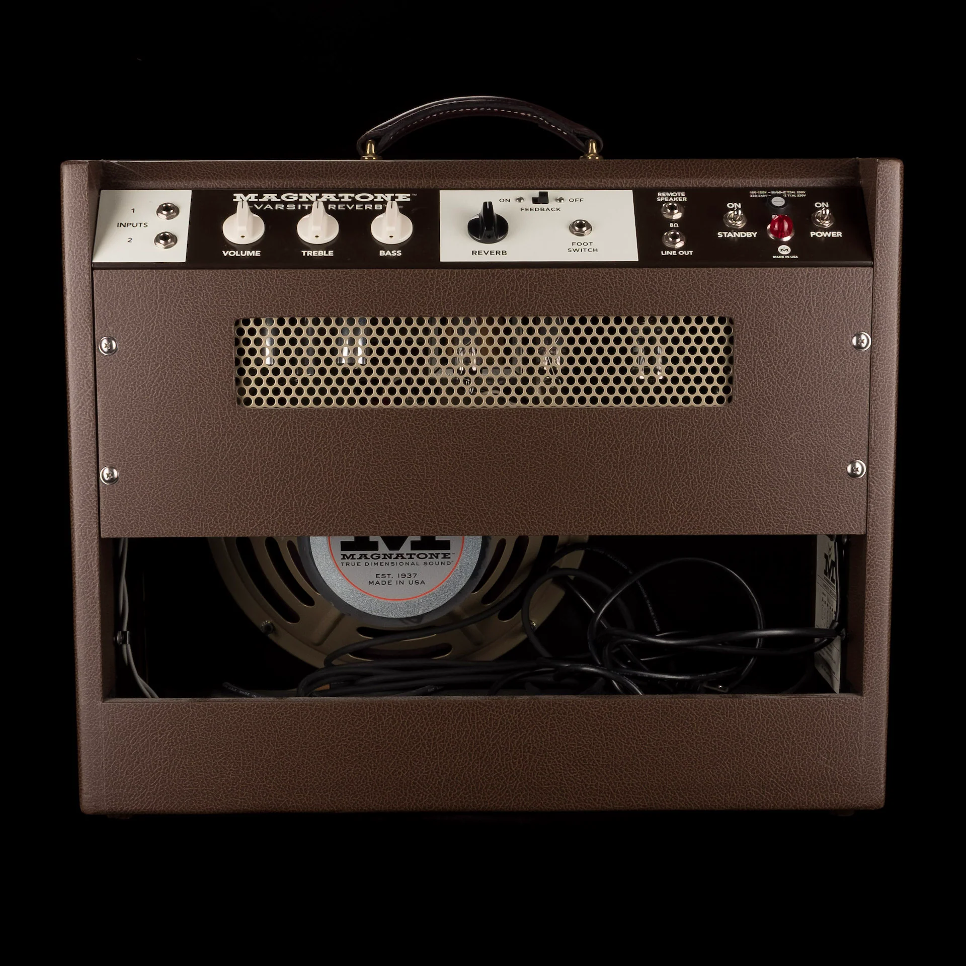 Pre Owned Magnatone Varsity Reverb Brown Guitar Amp Combo - Image 6