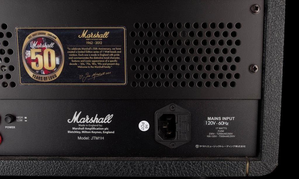 Pre-Owned Marshall 50th Anniversary JTM1H Plexi Guitar Amp Head - Image 10
