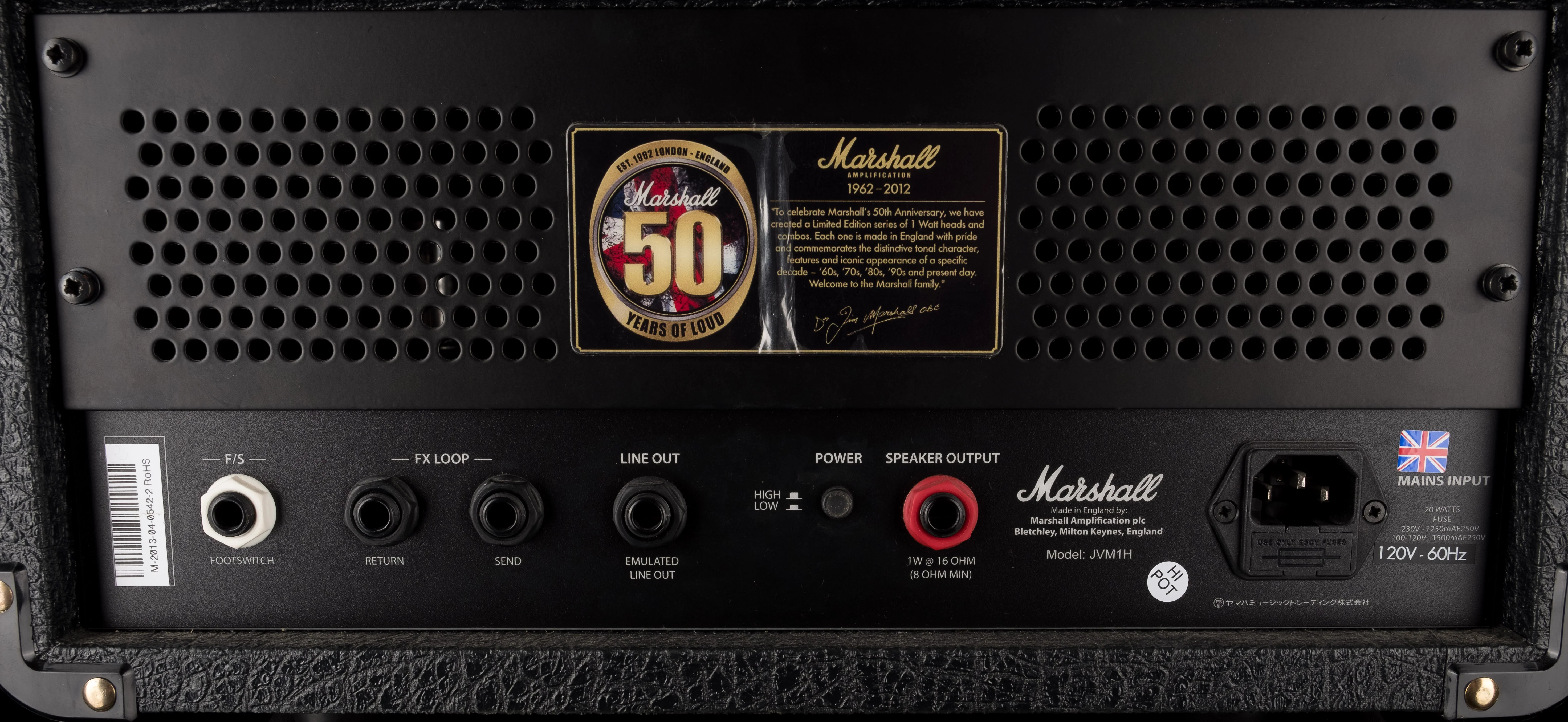 Pre Owned Marshall JVHM1 50th Anniversary 1-watt Guitar Amp Head - Image 8