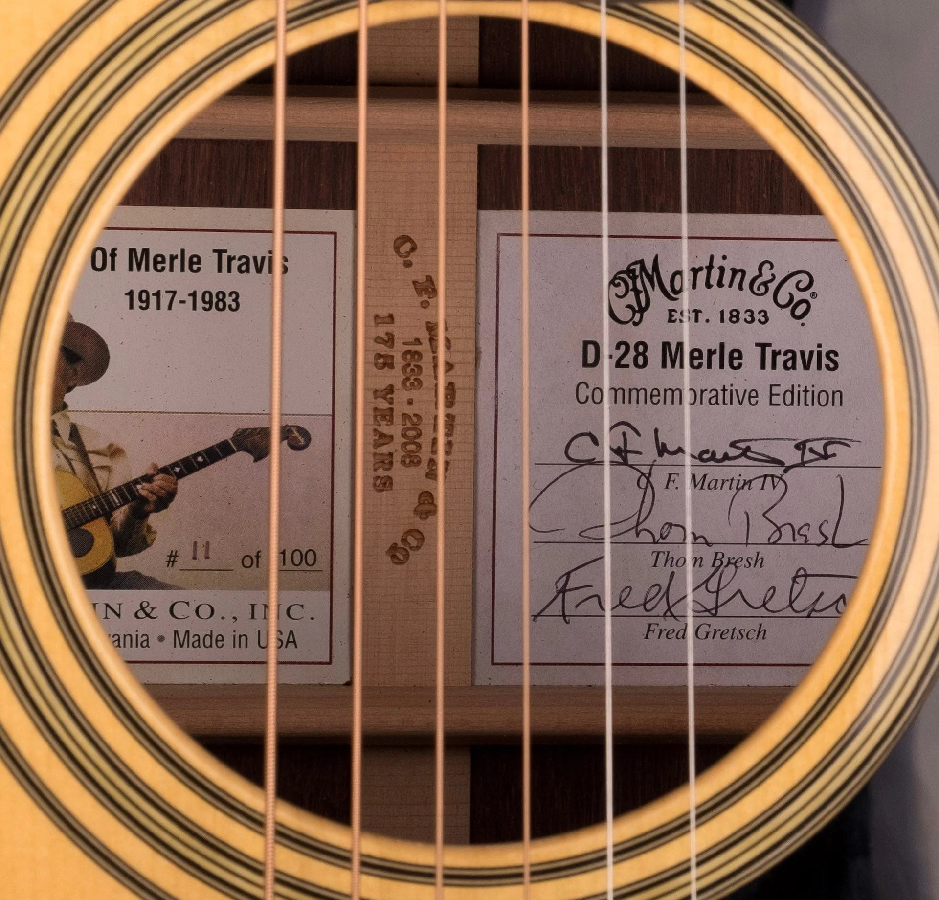 Pre-owned Martin D-28M Merle Travis Commemorative Edition with OHSC - Image 15