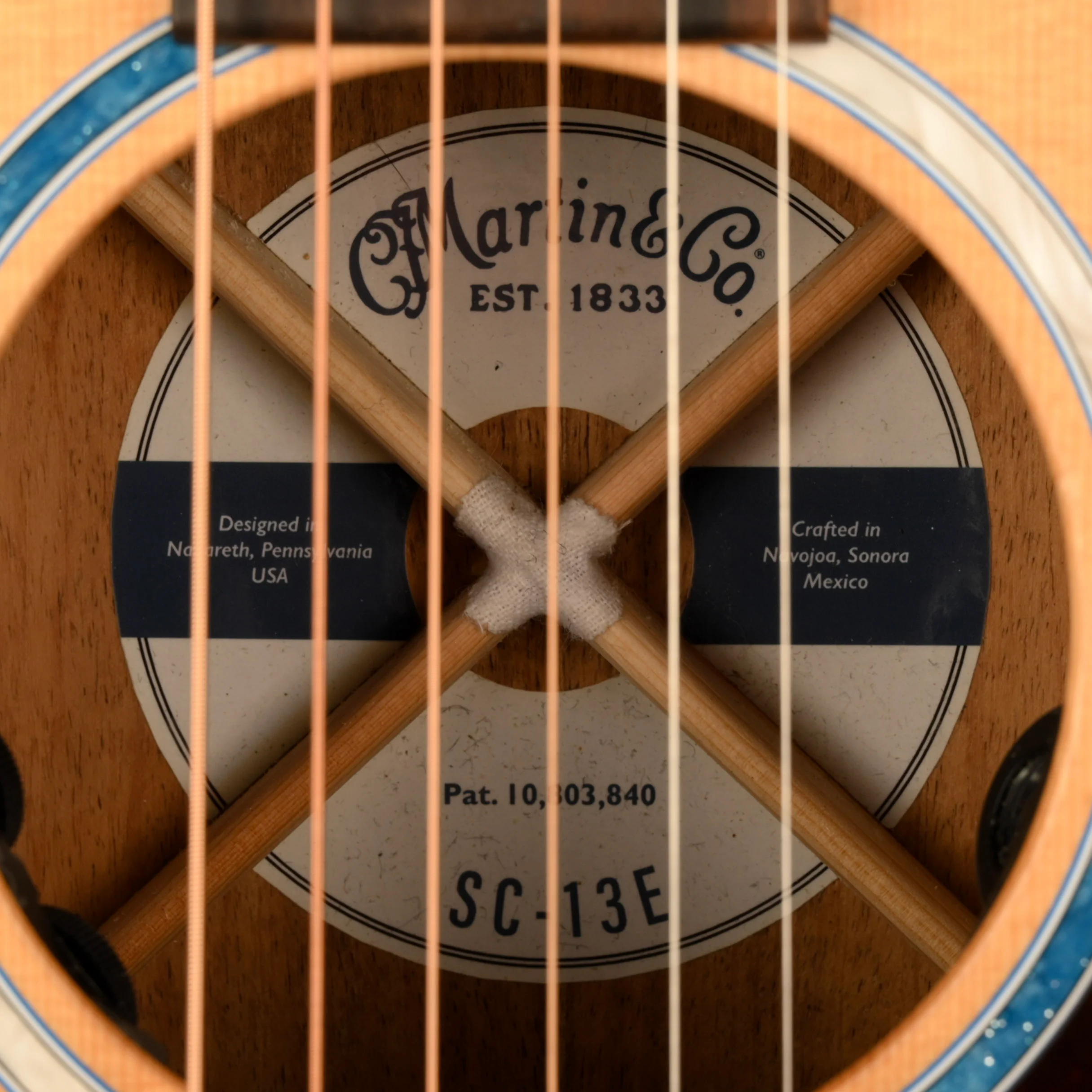 Pre Owned Martin SC-13E Natural Acoustic Electric Guitar With Soft Shell Case - Image 9