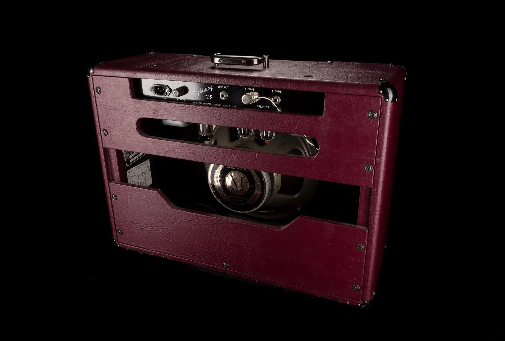 Pre Owned 97/98 Matchless 1x12 Lightning 15 Burgundy Guitar Amp Combo With Cover - Image 13