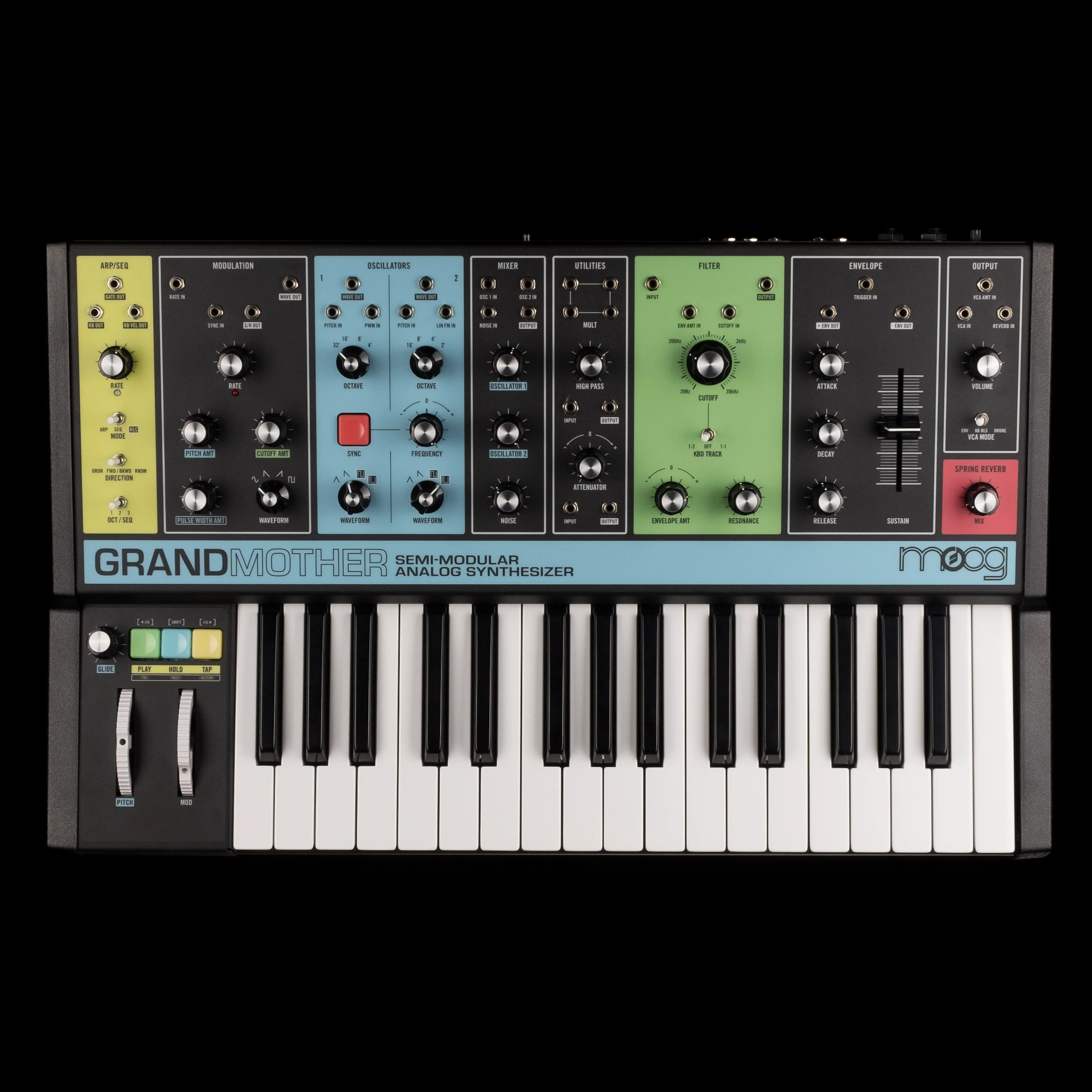 Pre Owned Moog Grandmother Semi-Modular Analog Synthesizer and Step Sequencer Keyboard