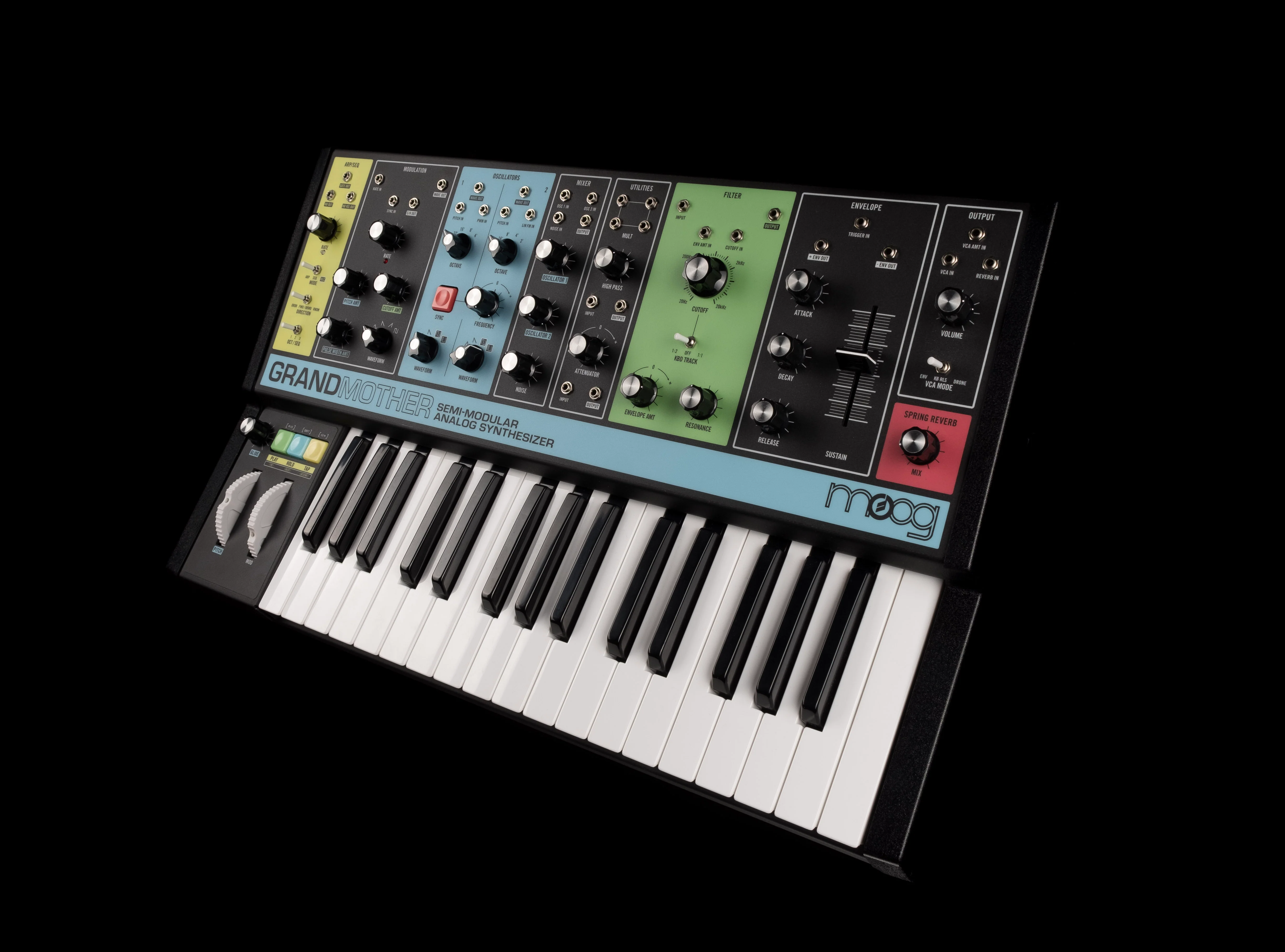 Pre Owned Moog Grandmother Semi-Modular Analog Synthesizer and Step Sequencer Keyboard - Image 2