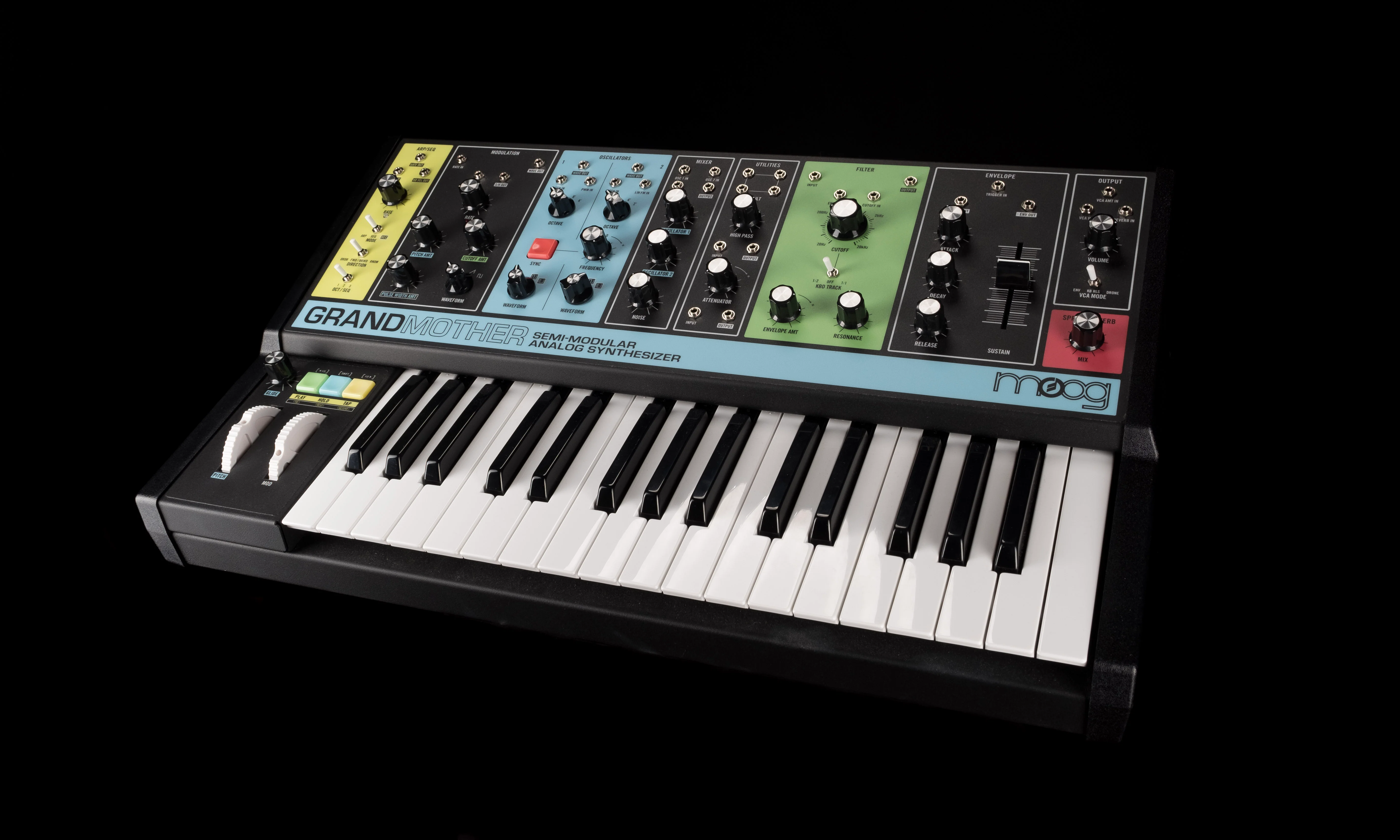 Pre Owned Moog Grandmother Semi-Modular Analog Synthesizer and Step Sequencer Keyboard - Image 3