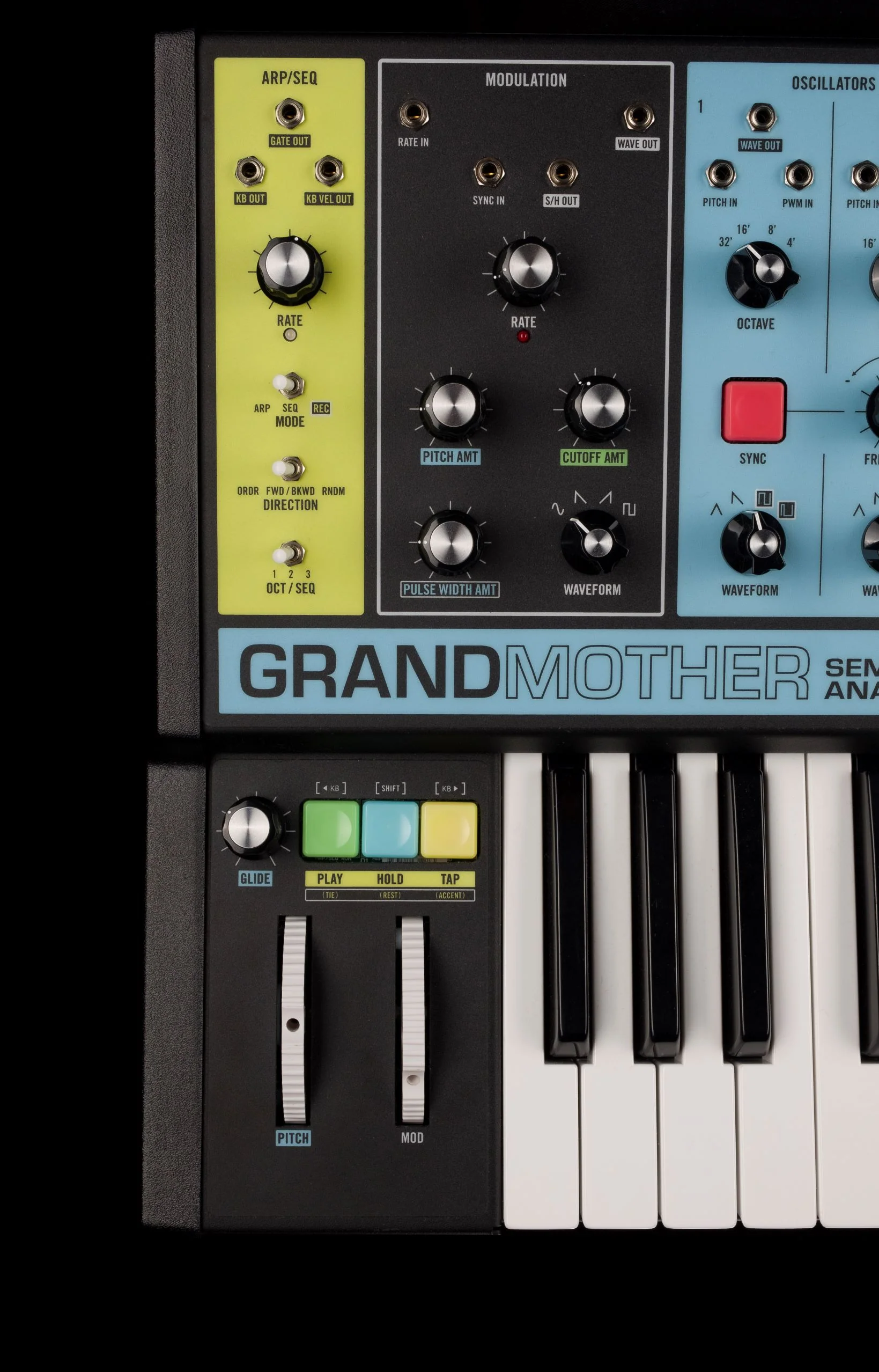 Pre Owned Moog Grandmother Semi-Modular Analog Synthesizer and Step Sequencer Keyboard - Image 9