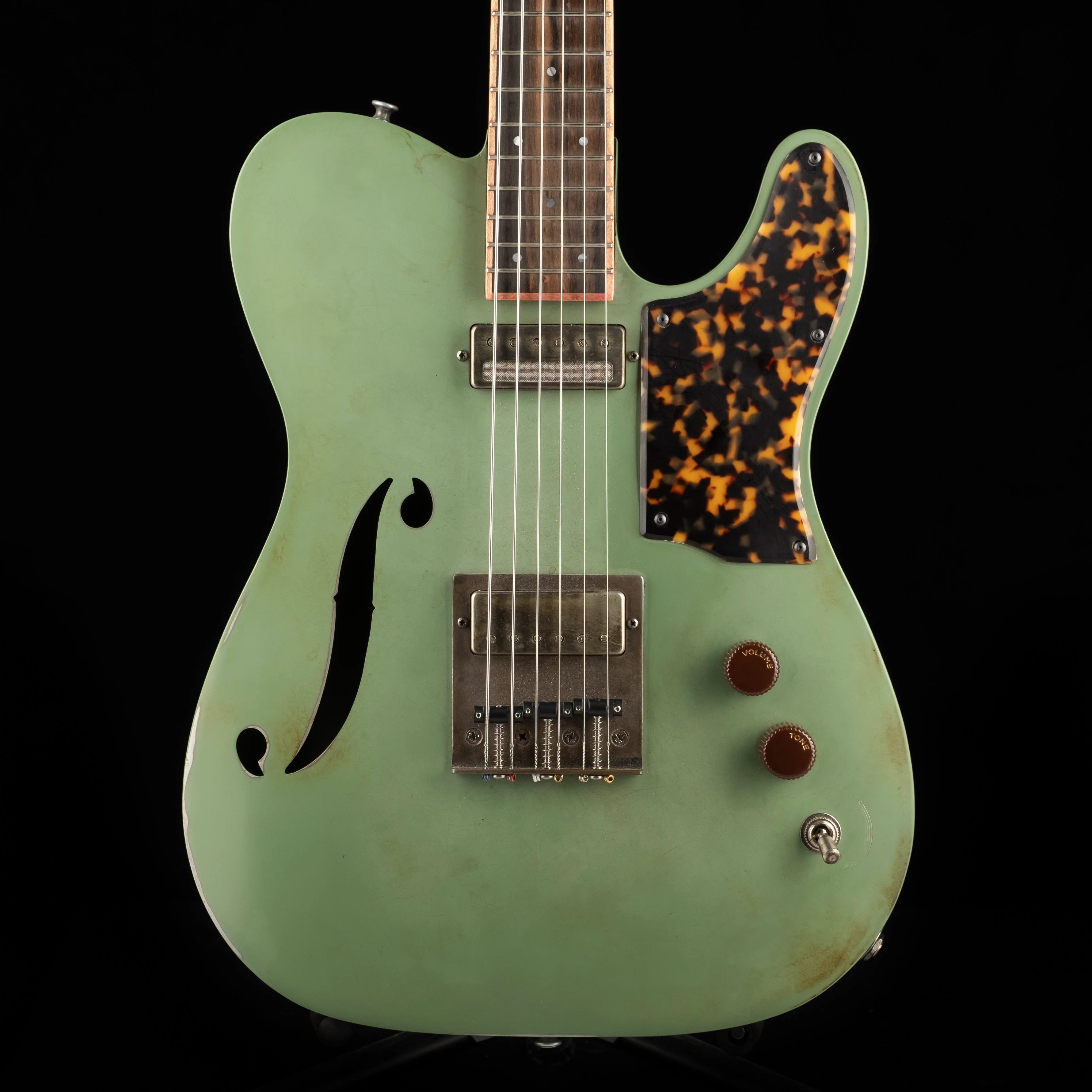 Pre Owned Mule Resophonic Guitars Mulecaster Green With HSC