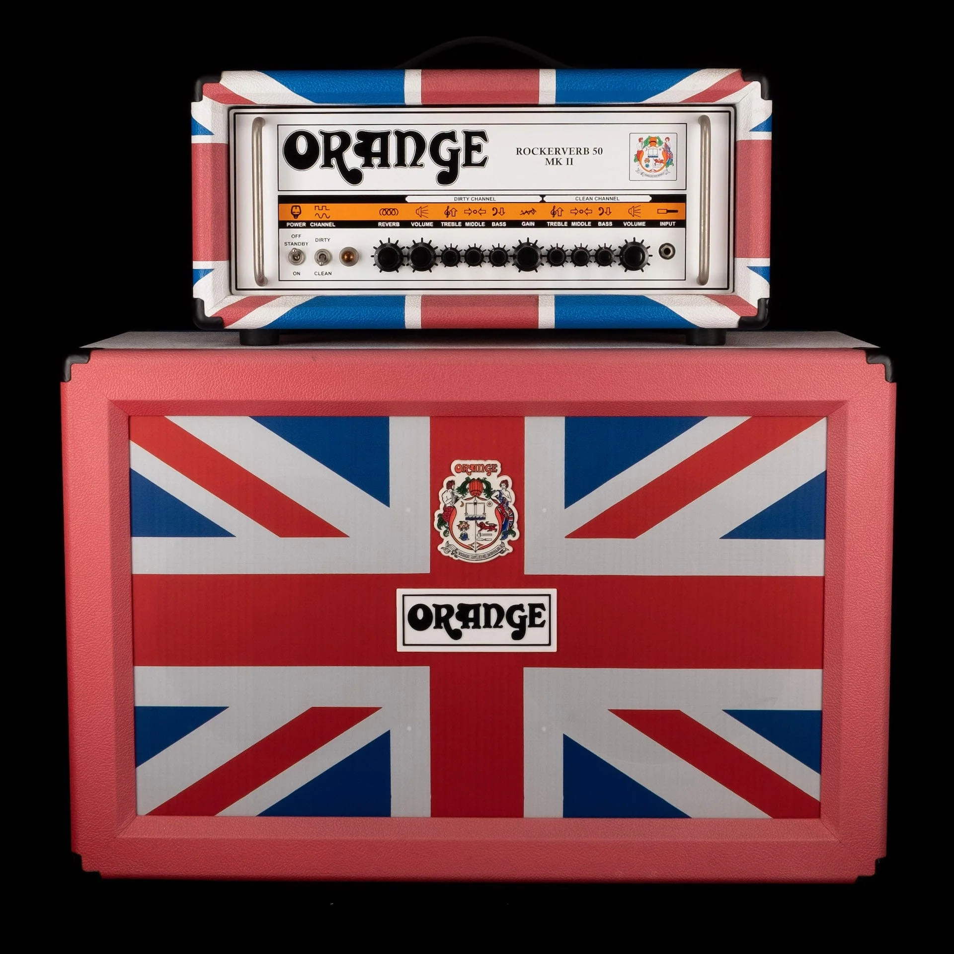 Pre-Owned Limited Edition of 25 Orange Limited Edition Union Jack Rockerverb 50 MKII / 2x12 Cab Set