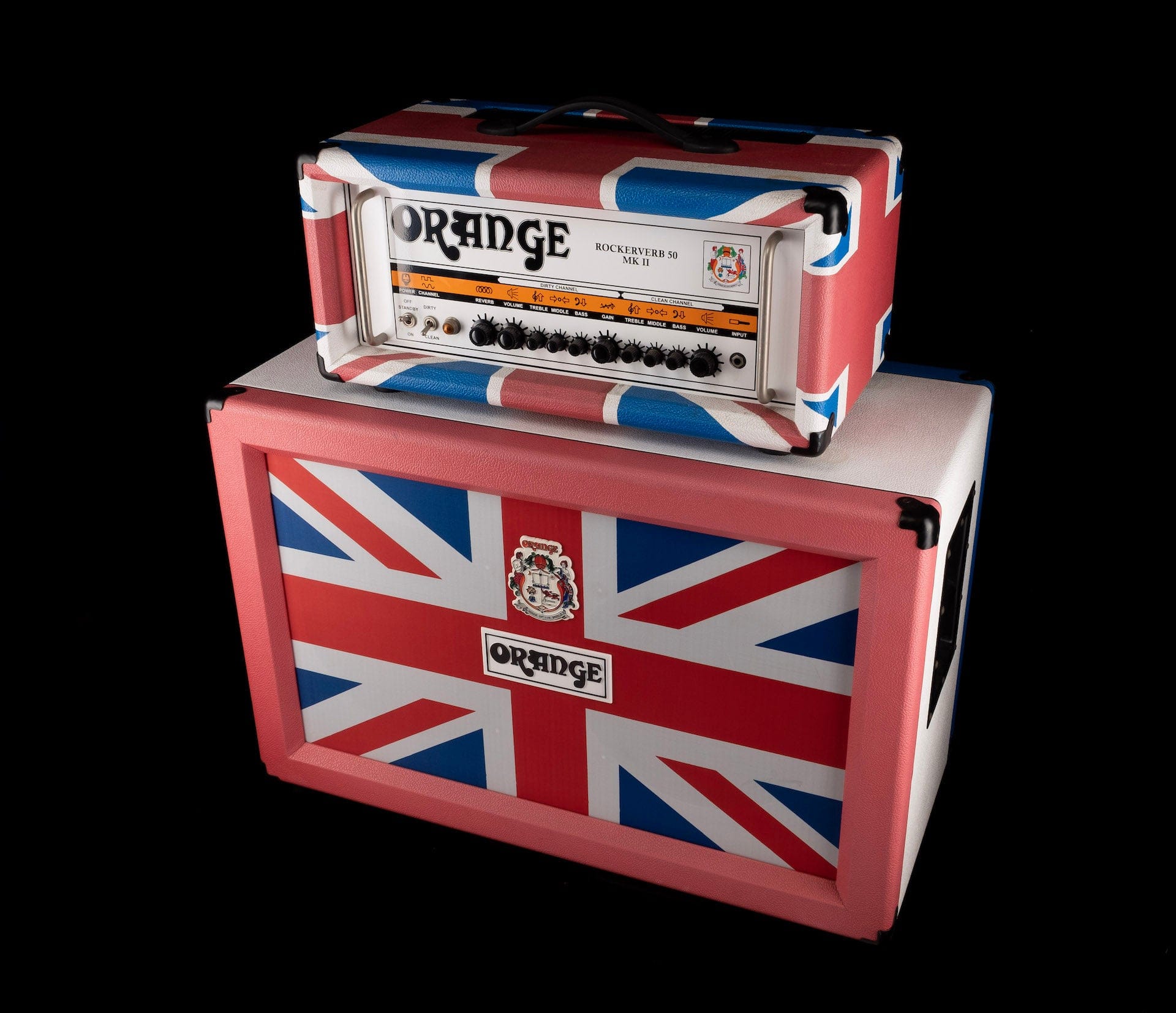 Pre-Owned Limited Edition of 25 Orange Limited Edition Union Jack Rockerverb 50 MKII / 2x12 Cab Set - Image 2