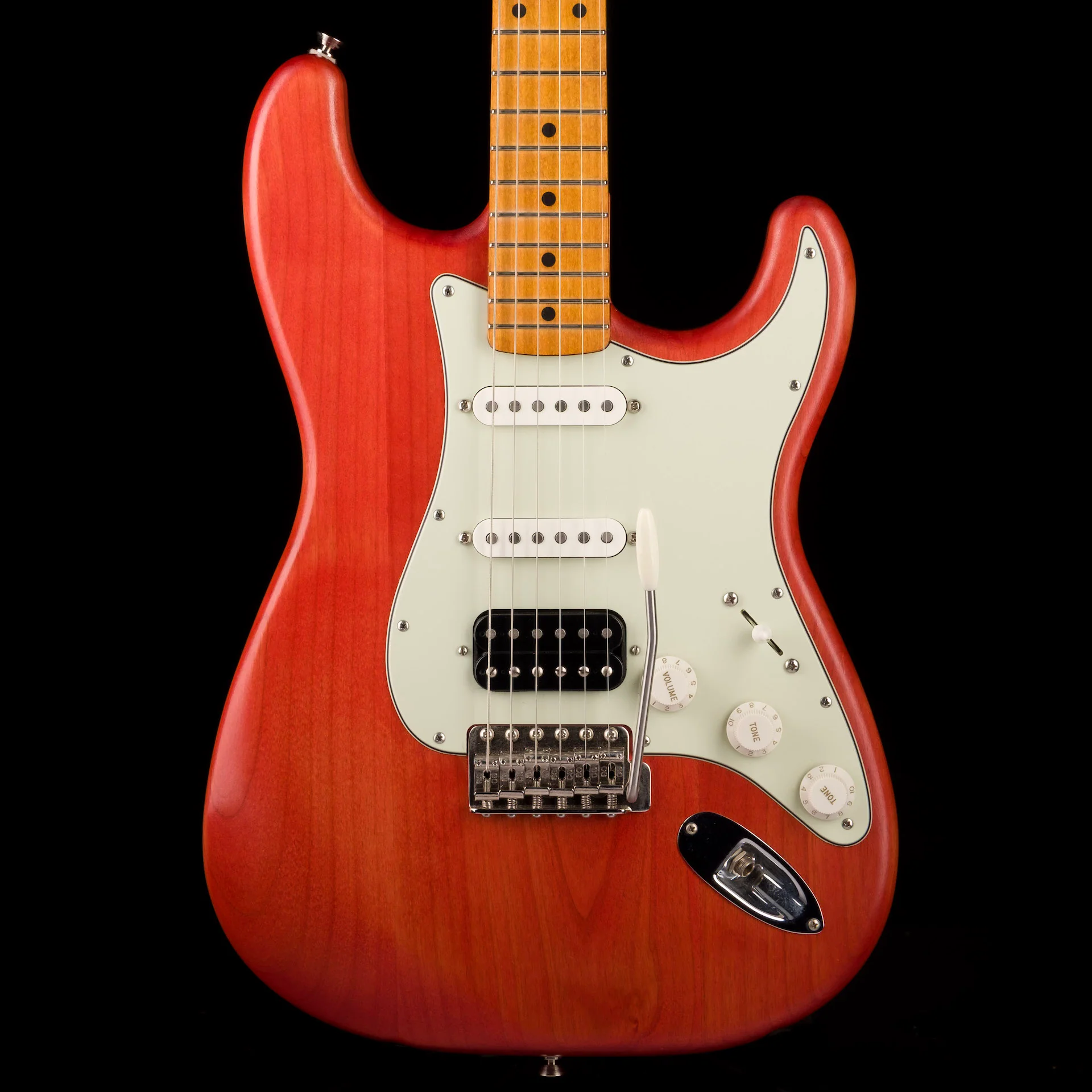 Pre Owned Partscaster S-Style HSS Satin Body W/ Maple Neck Guitar With HSC