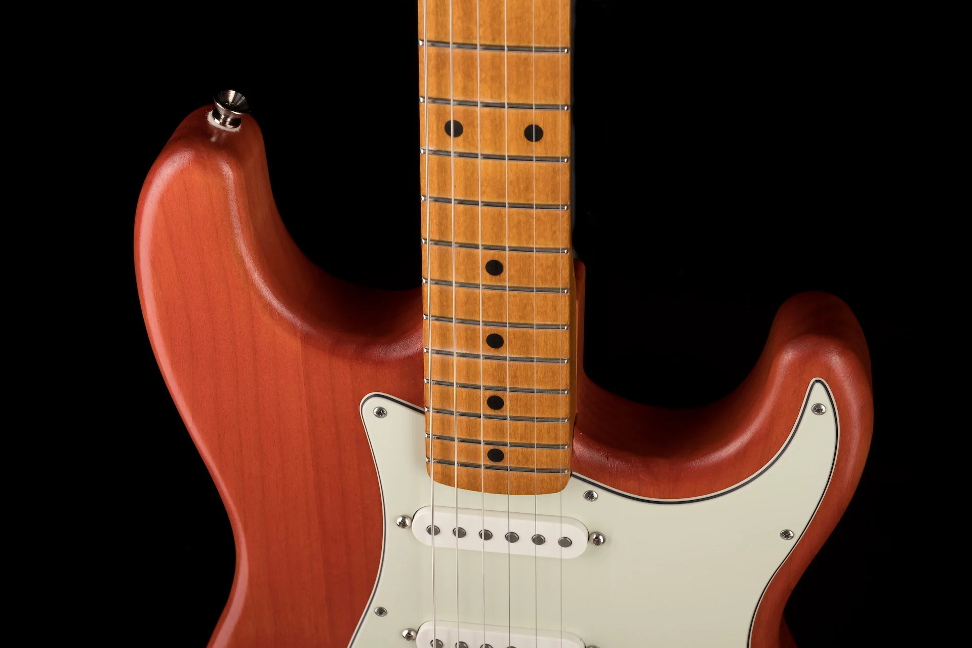 Pre Owned Partscaster S-Style HSS Satin Body W/ Maple Neck Guitar With HSC - Image 3