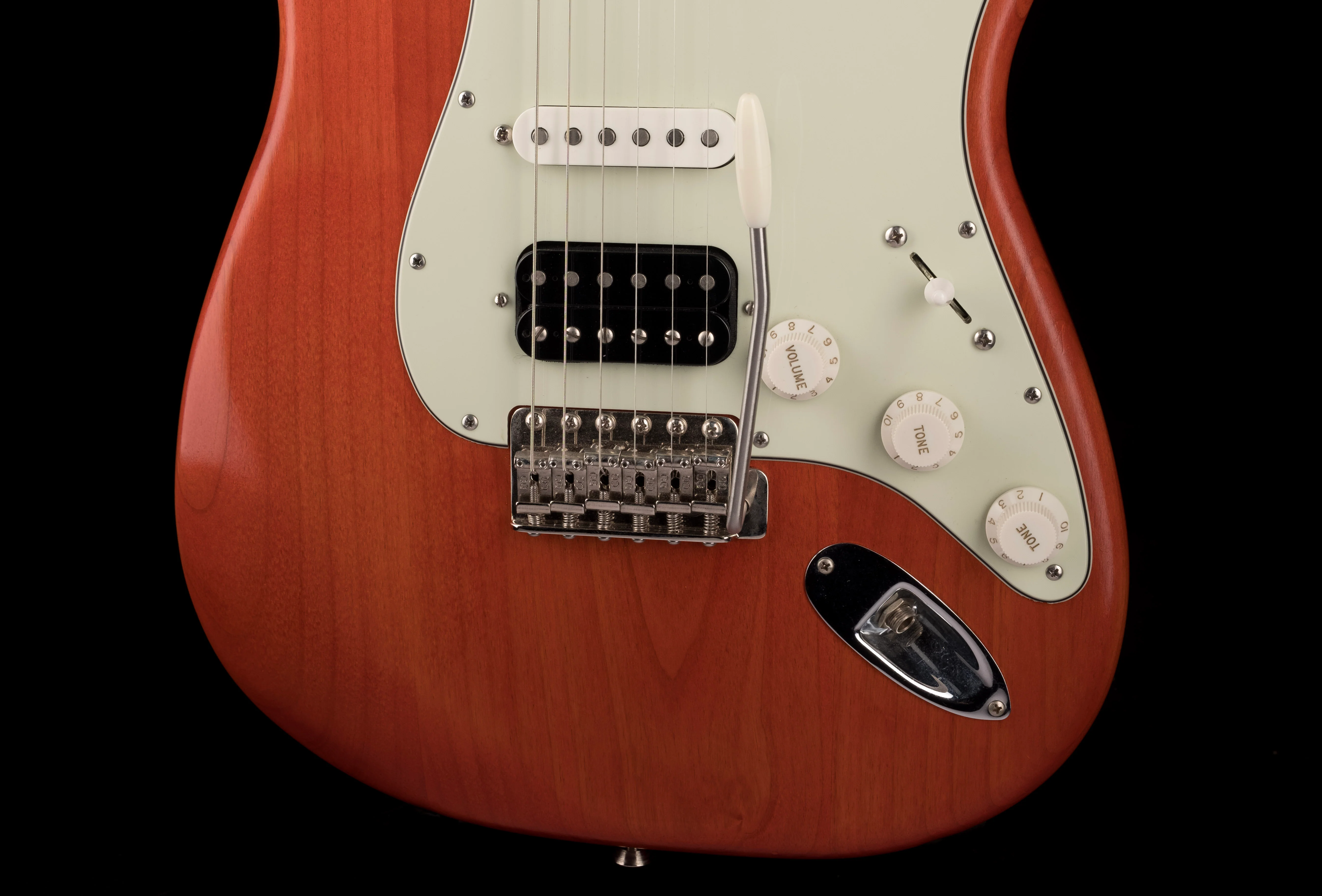 Pre Owned Partscaster S-Style HSS Satin Body W/ Maple Neck Guitar With HSC - Image 5