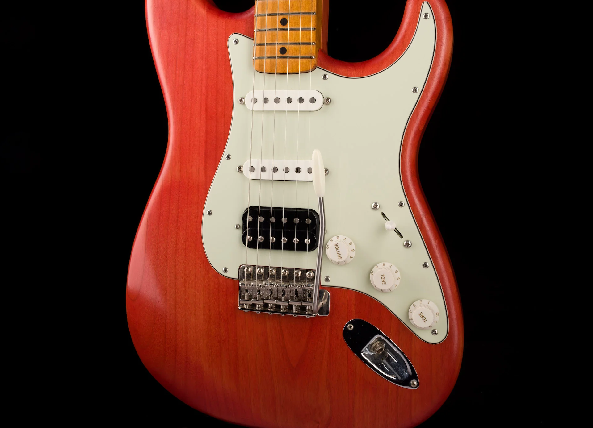 Pre Owned Partscaster S-Style HSS Satin Body W/ Maple Neck Guitar With HSC - Image 6