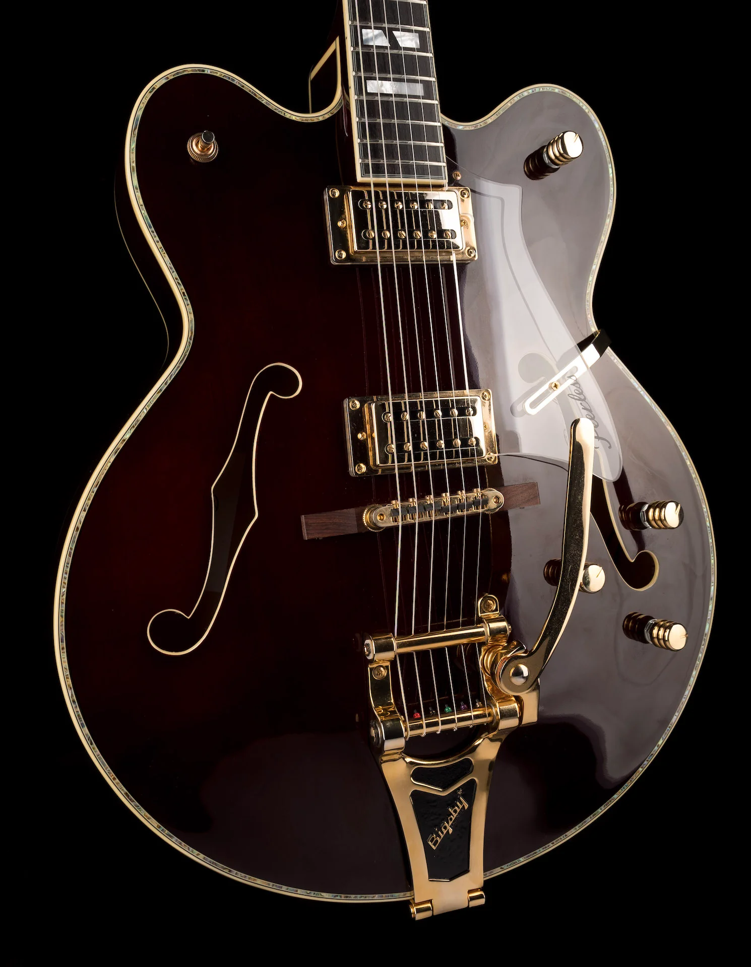 Pre Owned Peerless Tonemaster Custom Burgundy Semi-Hollow Body Electric Guitar With Gig Bag - Image 11
