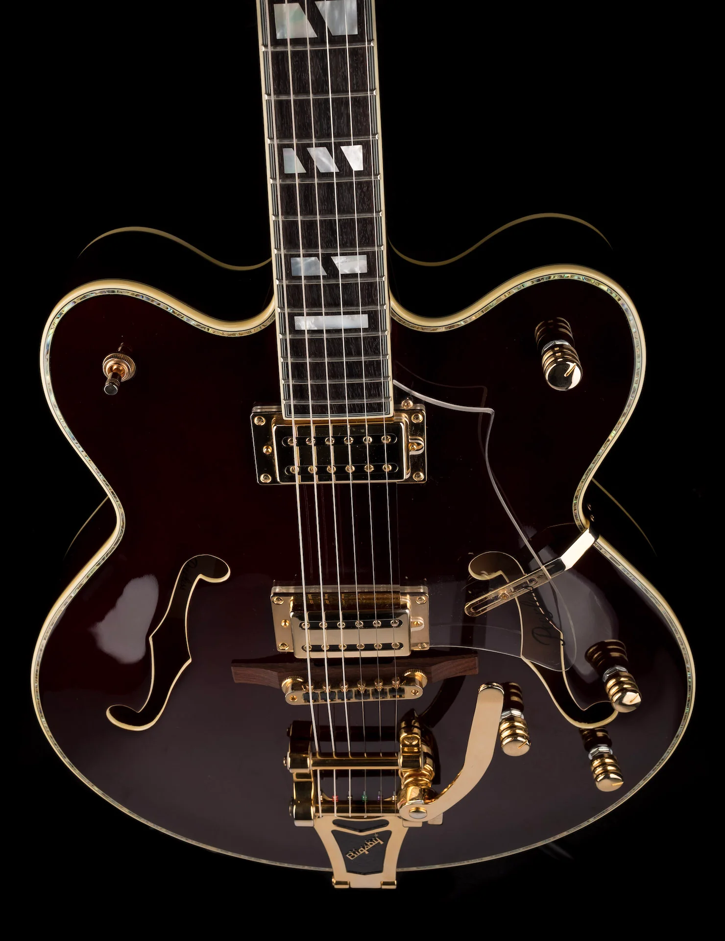 Pre Owned Peerless Tonemaster Custom Burgundy Semi-Hollow Body Electric Guitar With Gig Bag - Image 4