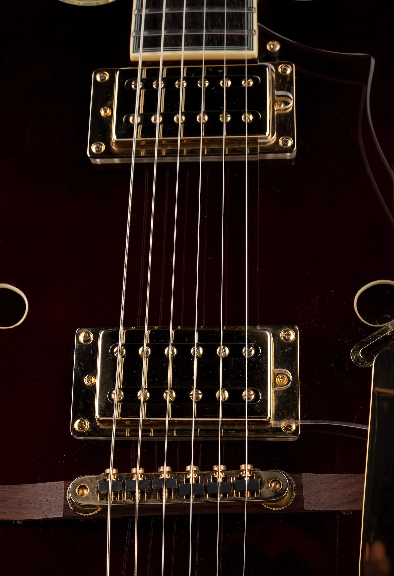 Pre Owned Peerless Tonemaster Custom Burgundy Semi-Hollow Body Electric Guitar With Gig Bag - Image 7
