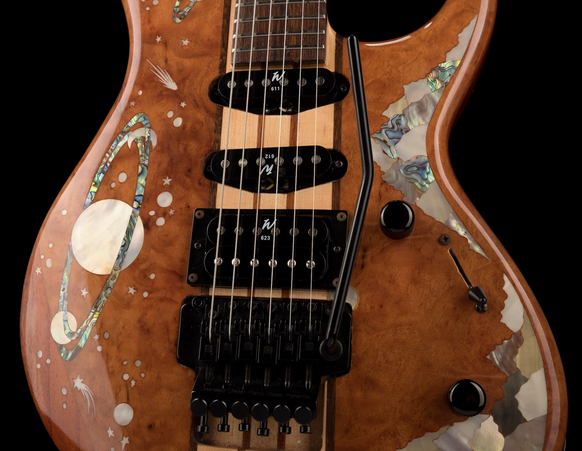 Pre Owned Planets HSS With Floyd Rose Brown Electric Guitar With Case - Image 6