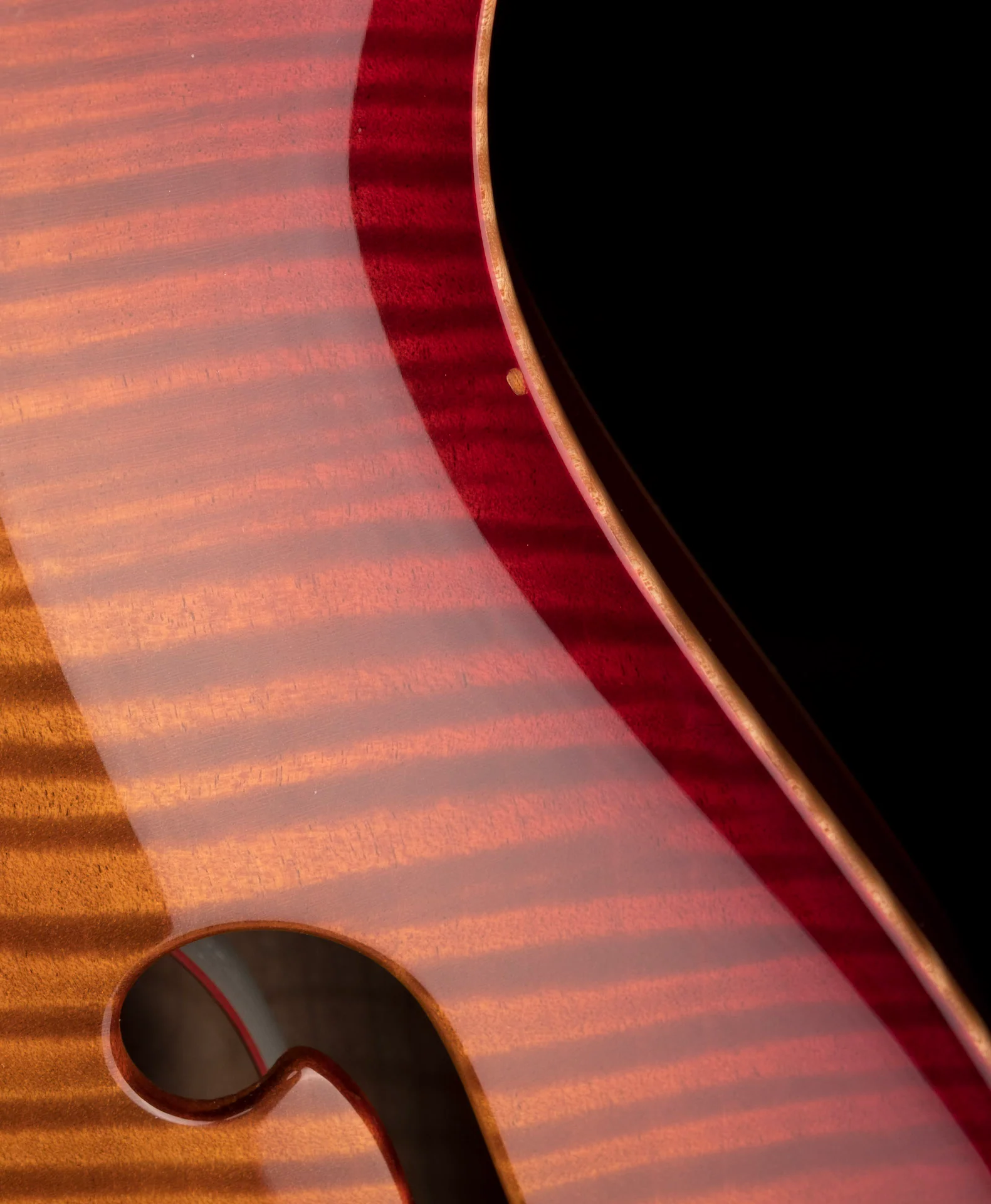 Pre Owned PRS Core McCarty Hollowbody II Piezo 10 Top Dark Cherry Sunburst Electric Guitar With Case - Image 10