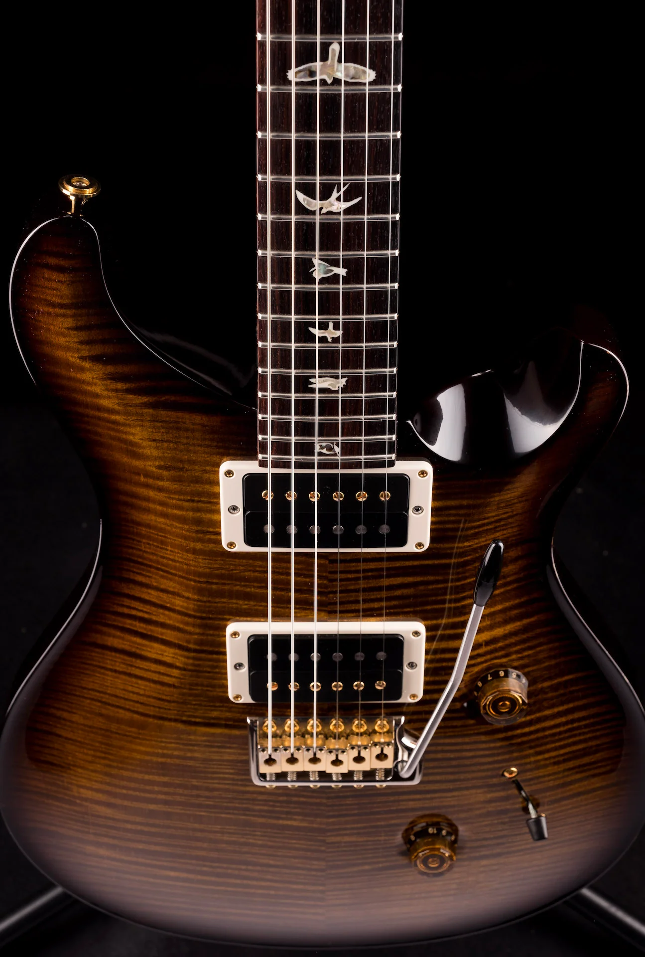 Pre Owned PRS Custom 24 10-Top Black Gold Burst With OHSC - Image 9
