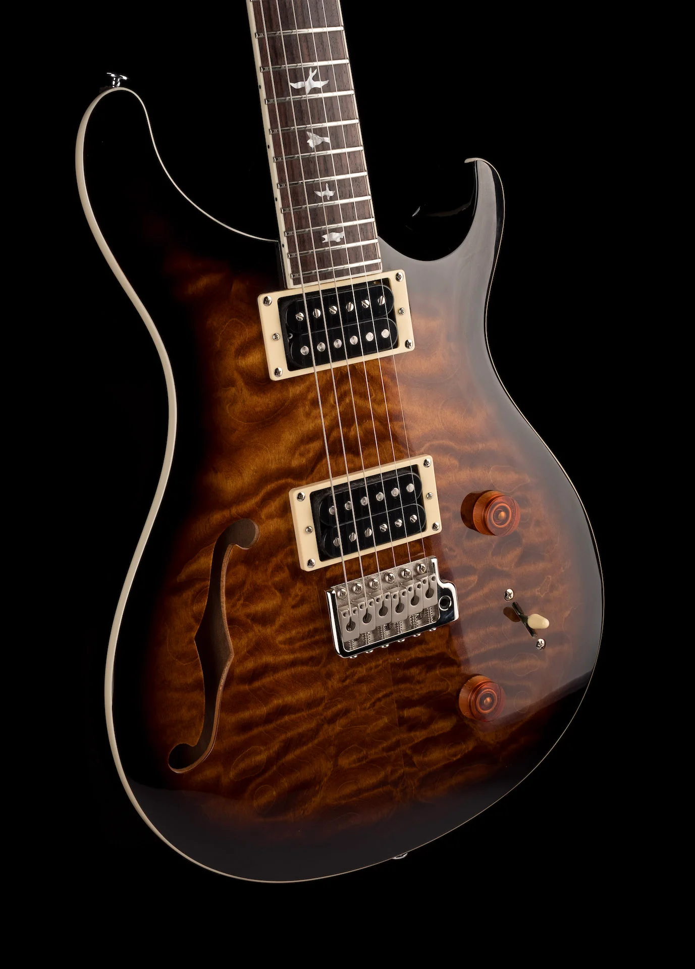 Pre Owned PRS SE Custom 22 Semi-Hollowbody Quilt Top Limited Black Gold Sunburst With Gig Bag - Image 10