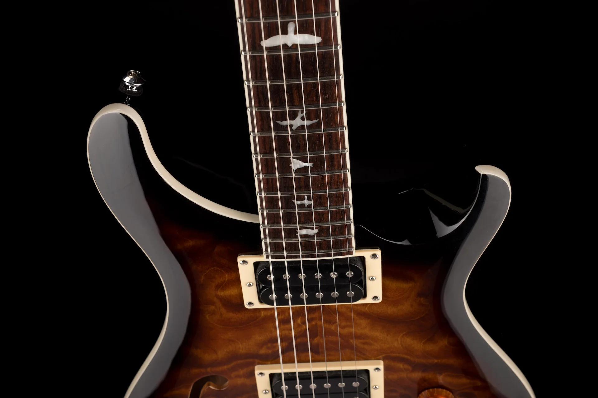 Pre Owned PRS SE Custom 22 Semi-Hollowbody Quilt Top Limited Black Gold Sunburst With Gig Bag - Image 3