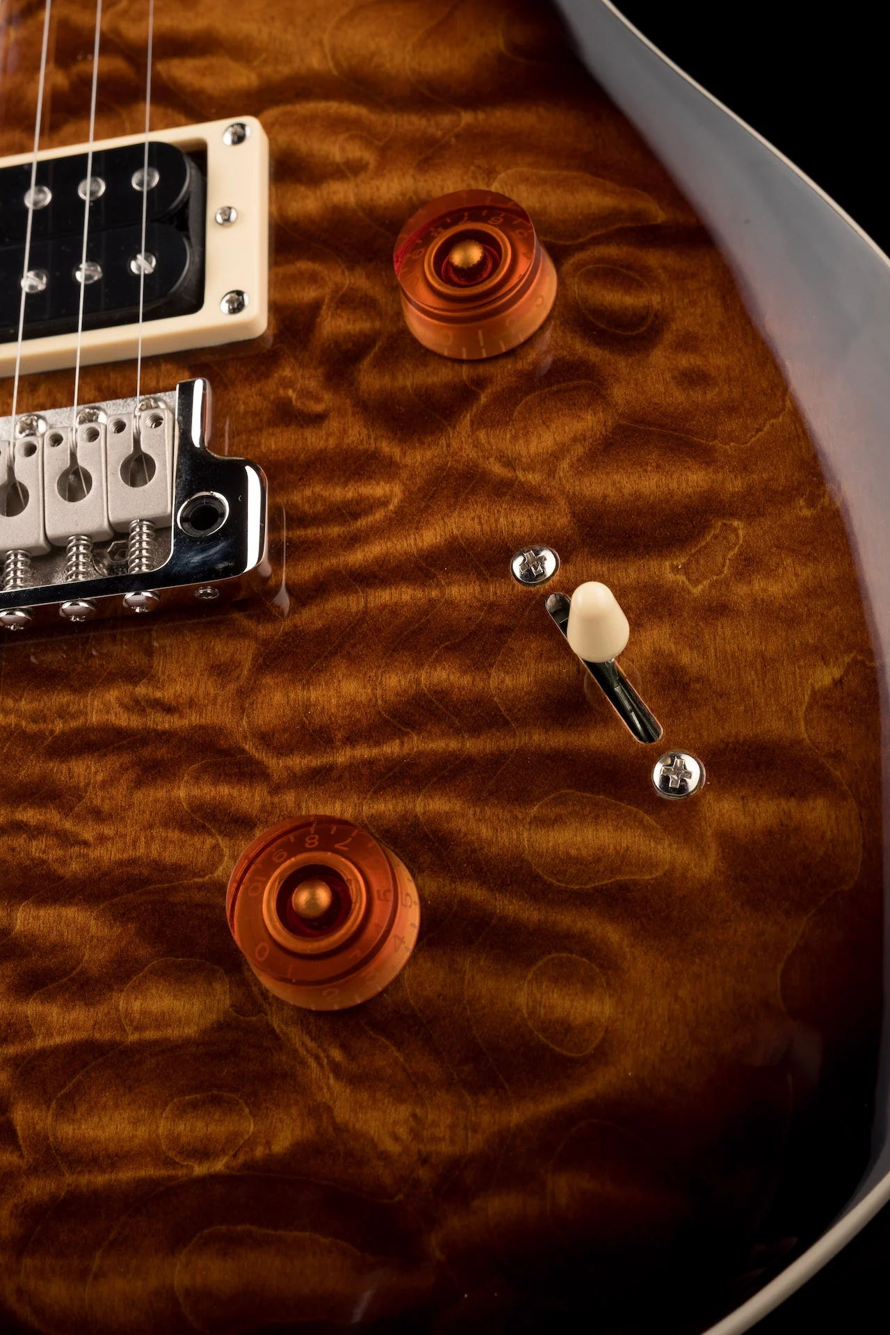 Pre Owned PRS SE Custom 22 Semi-Hollowbody Quilt Top Limited Black Gold Sunburst With Gig Bag - Image 8