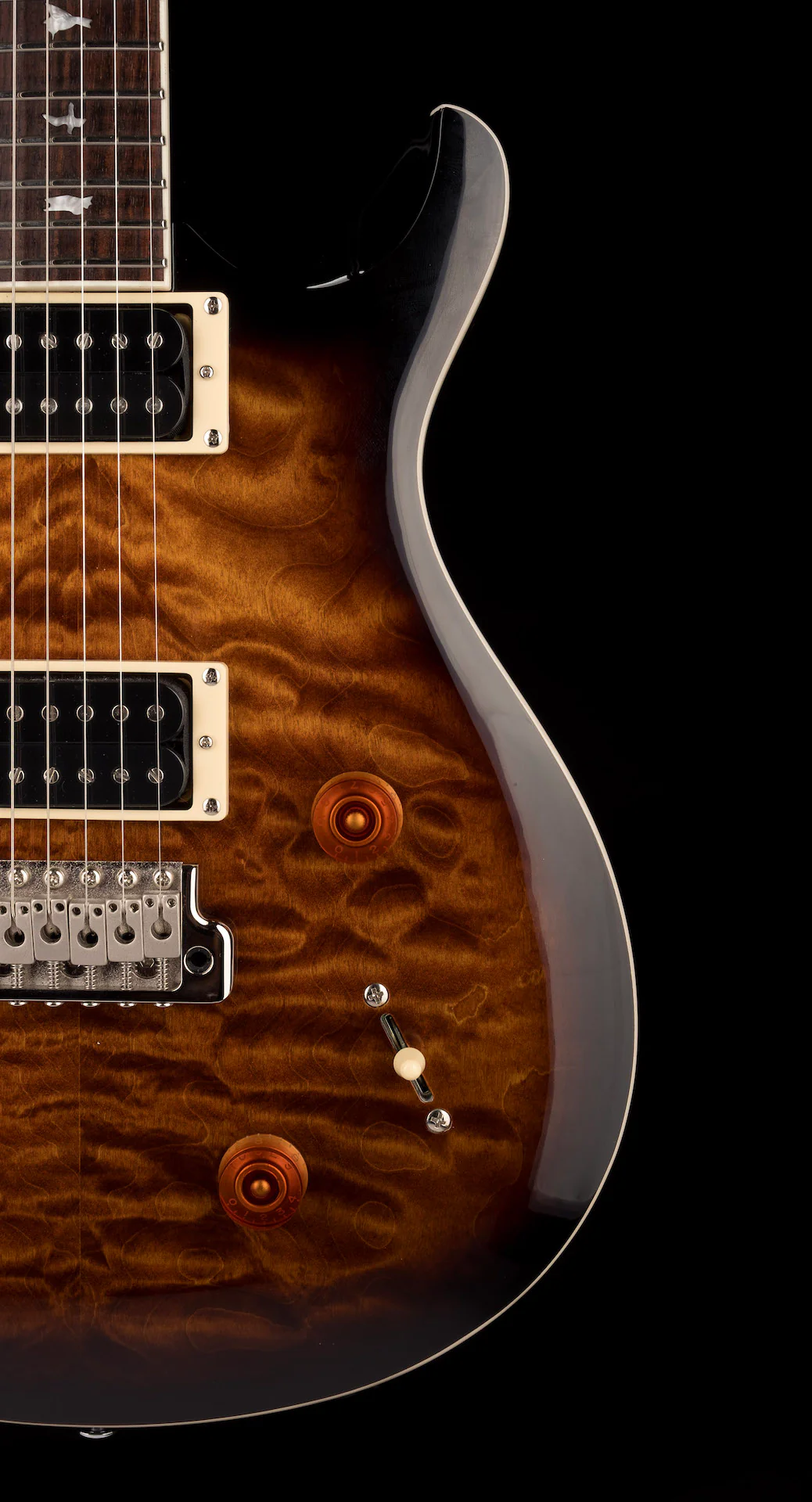Pre Owned PRS SE Custom 22 Semi-Hollowbody Quilt Top Limited Black Gold Sunburst With Gig Bag - Image 9