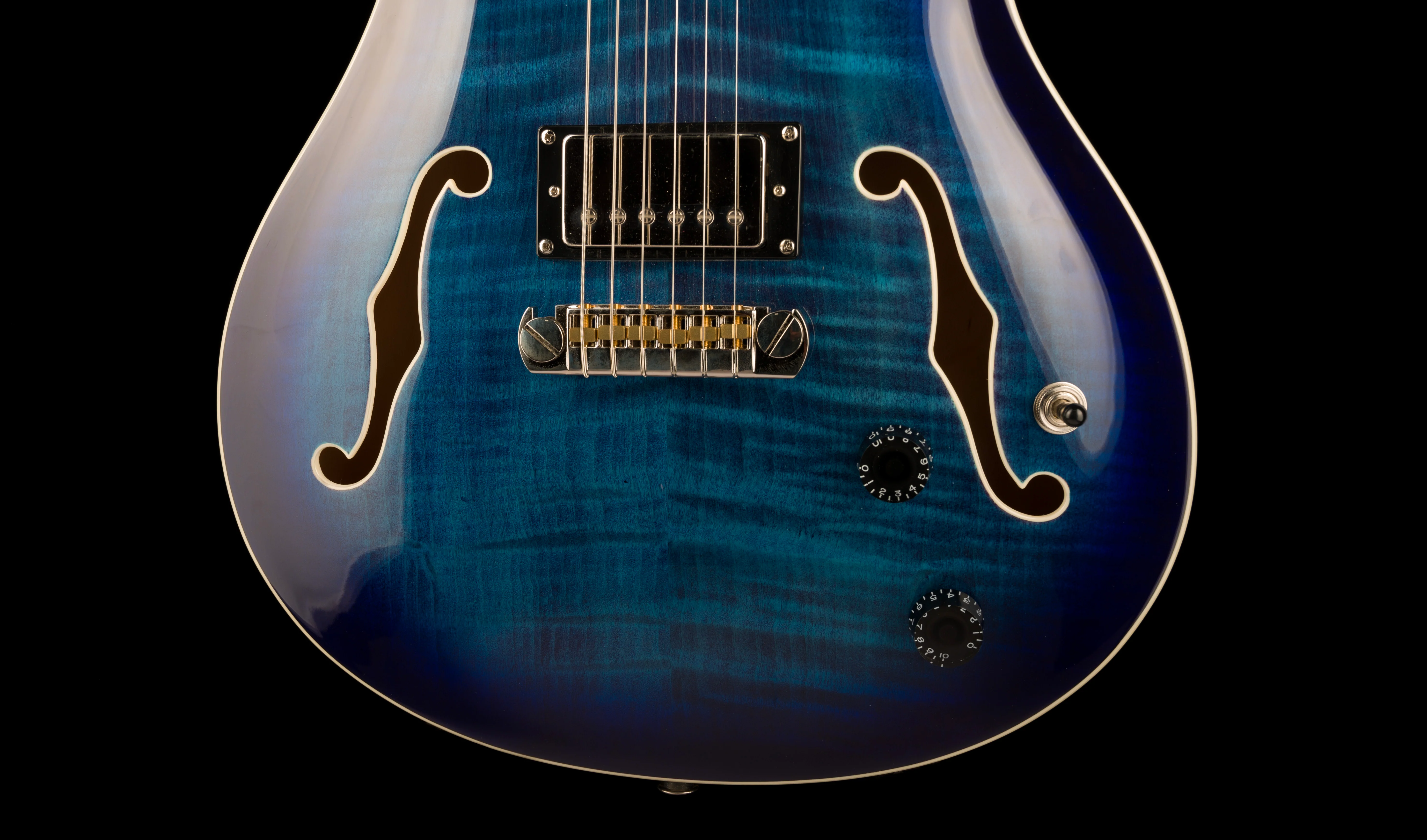Pre Owned PRS SE Hollowbody II Faded Blue Burst With Case - Image 5