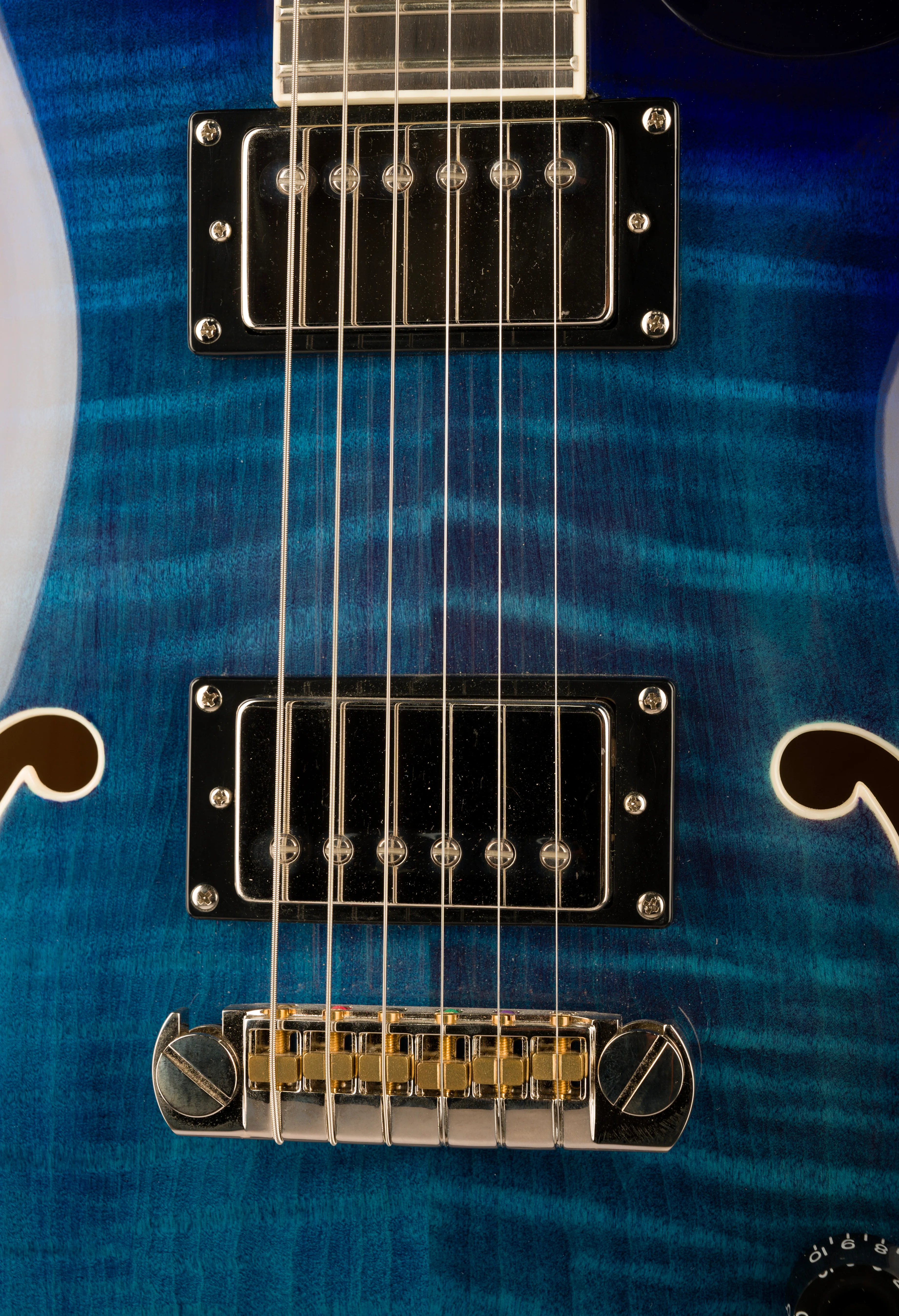 Pre Owned PRS SE Hollowbody II Faded Blue Burst With Case - Image 7