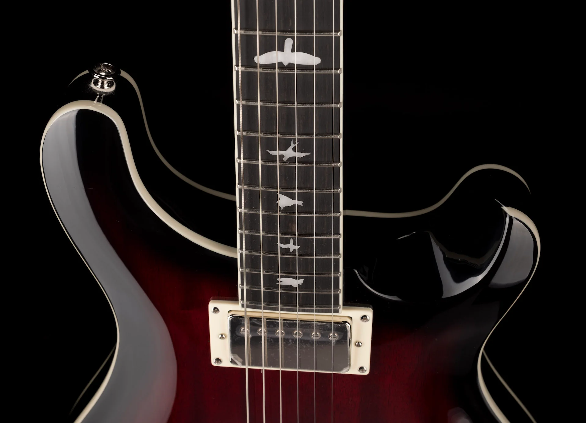 Pre Owned PRS SE Hollowbody Standard Fire Red Burst with HSC - Image 3