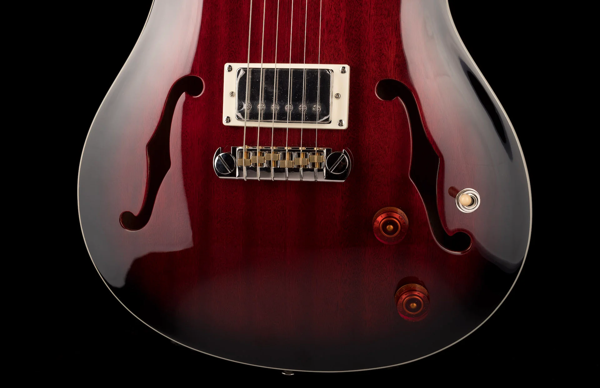 Pre Owned PRS SE Hollowbody Standard Fire Red Burst with HSC - Image 5