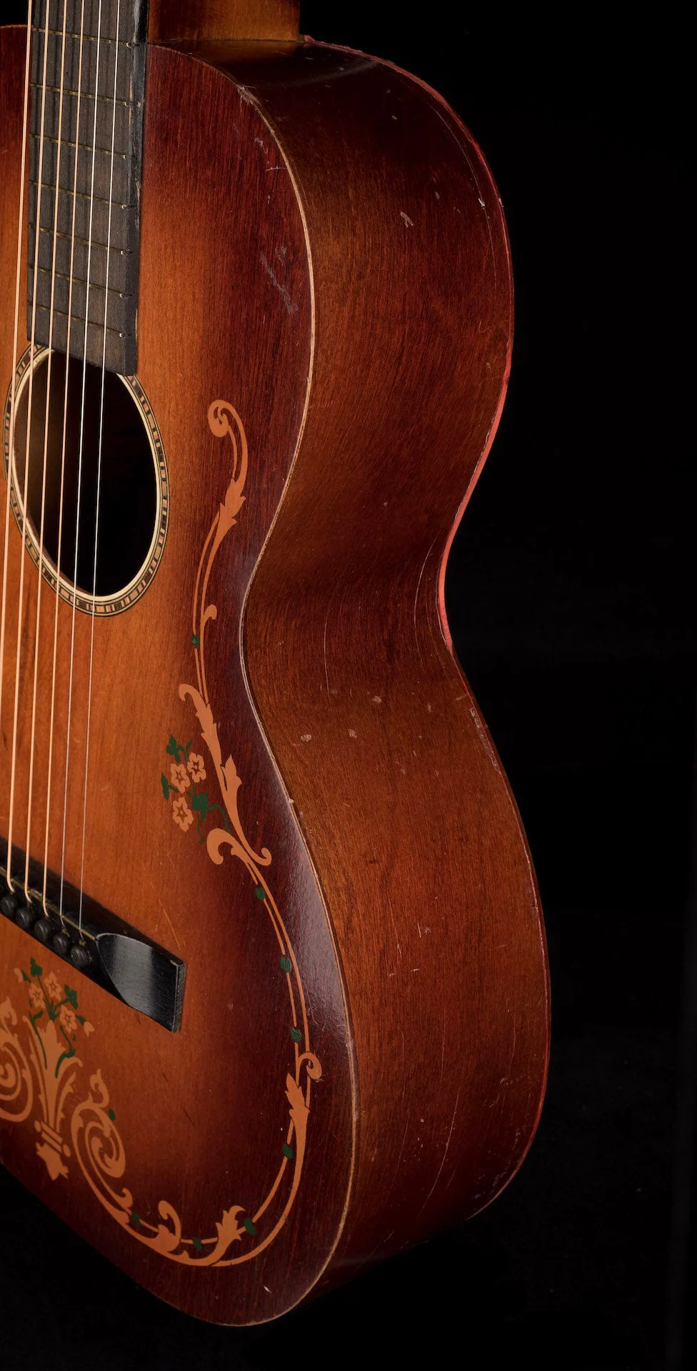 Vintage Regal Luann 1920's Floral Parlor Acoustic Guitar With SSC - Image 10