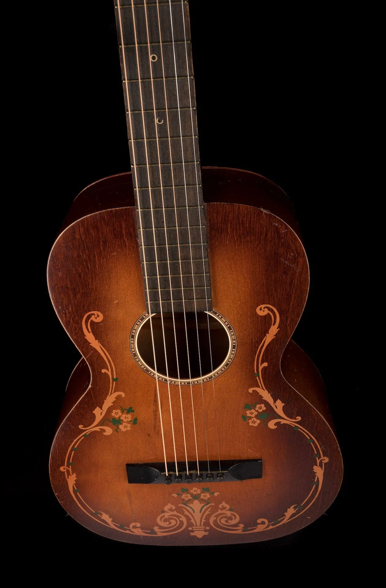Vintage Regal Luann 1920's Floral Parlor Acoustic Guitar With SSC - Image 4