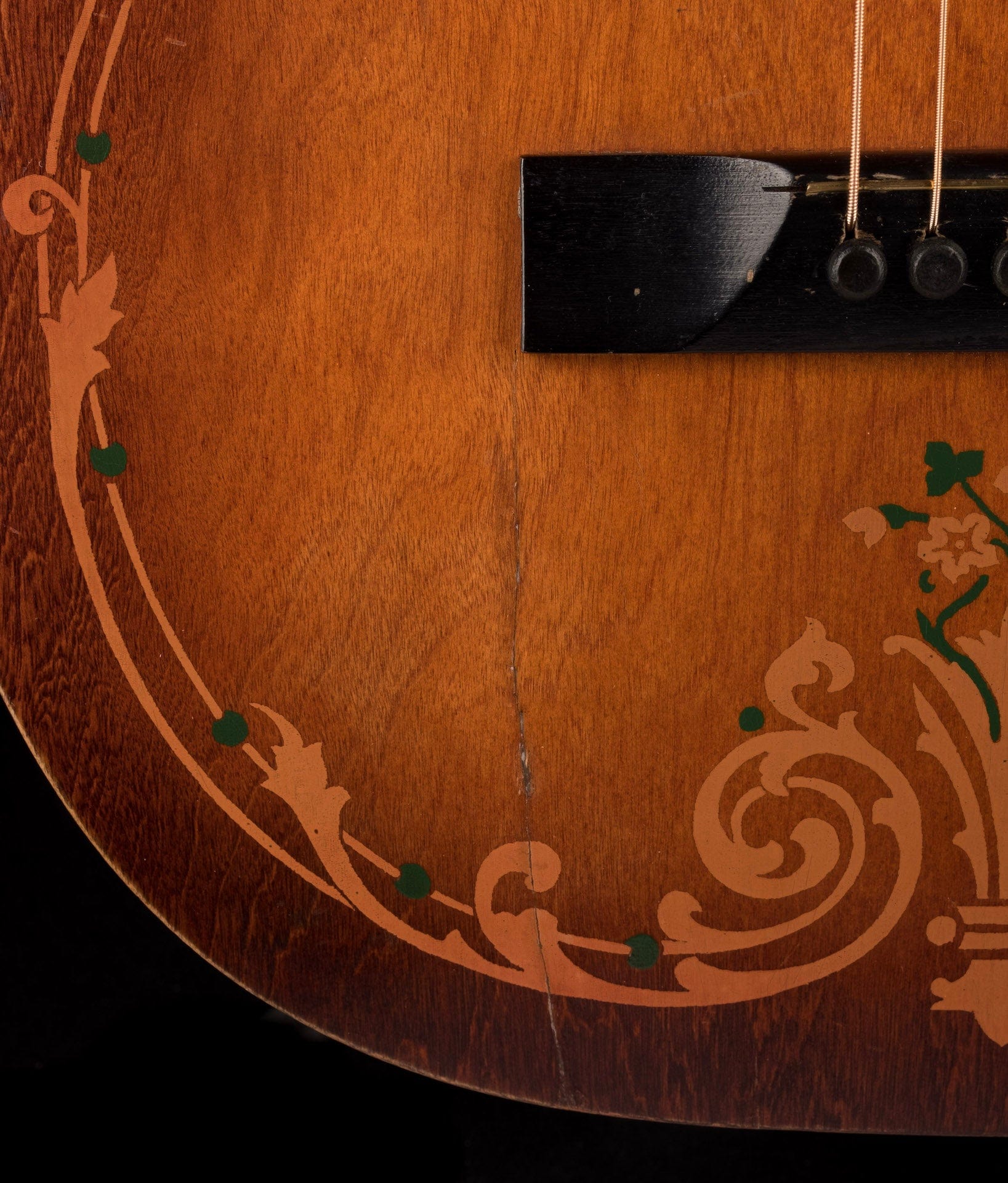 Vintage Regal Luann 1920's Floral Parlor Acoustic Guitar With SSC - Image 9