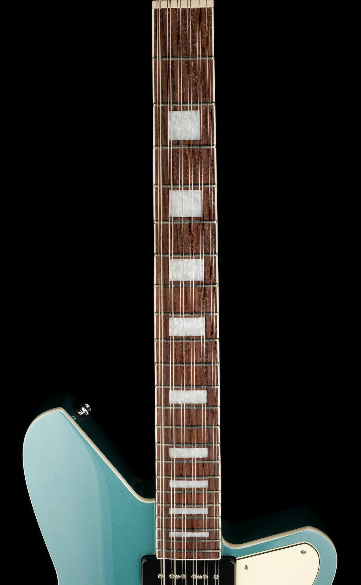 Pre Owned Reverend Airwave 12 String Semi Hollow Body Guitar Deep Sea Blue - Image 11