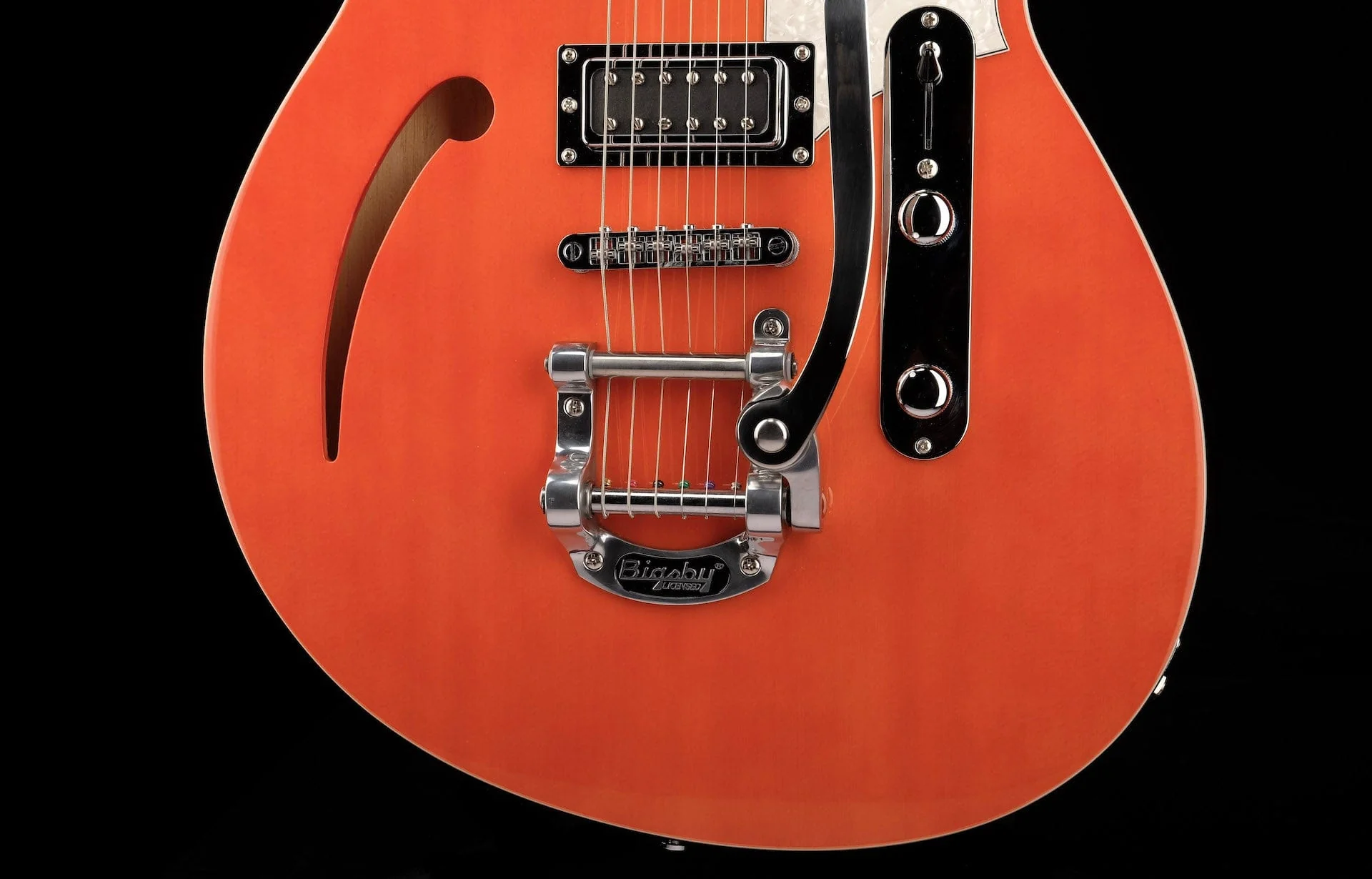 Pre Owned Reverend Club King RB Rock Orange With Bigsby With OHSC - Image 5