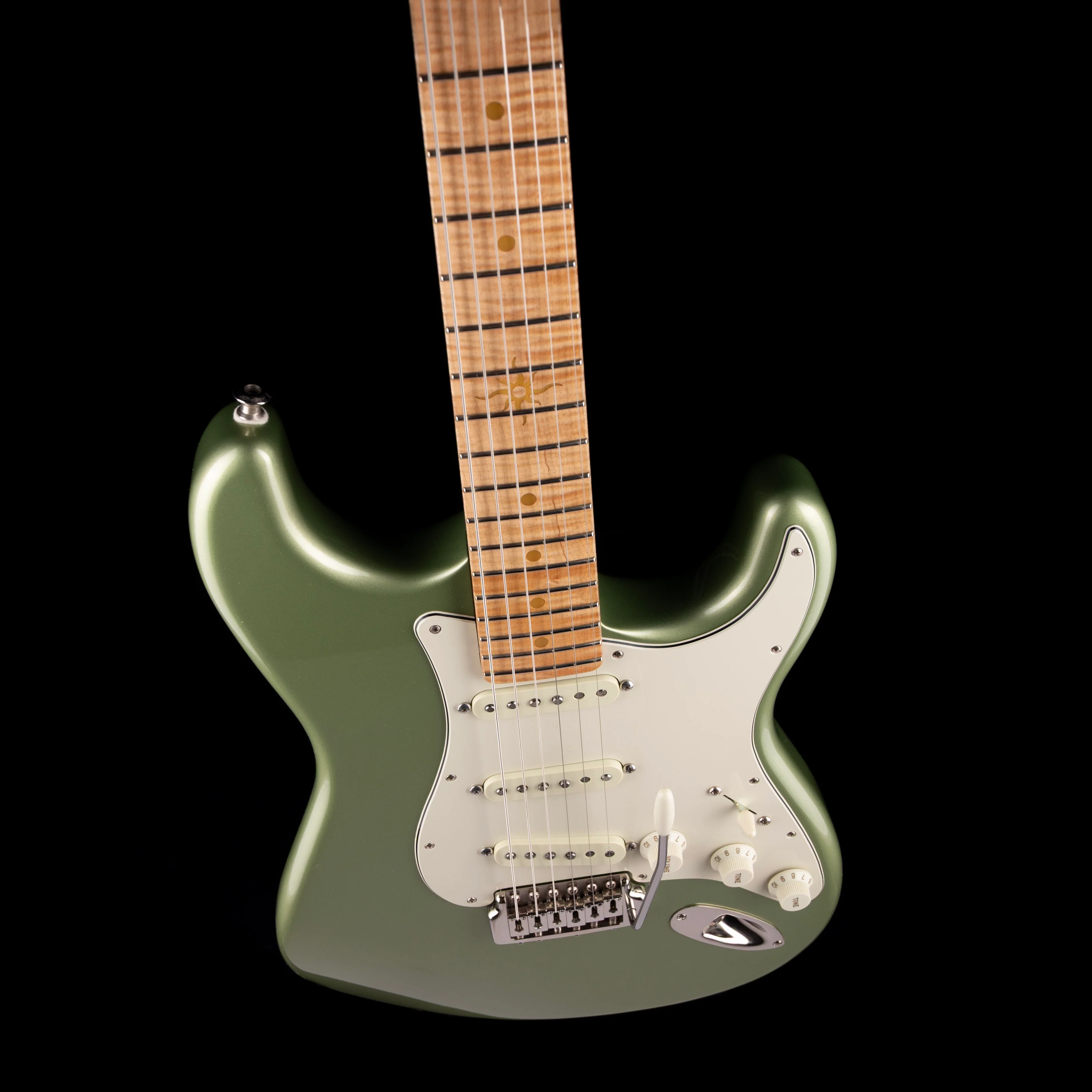Pre Owned Ron Thorn Guitars SoCal R/S Lime Gold With OHSC - Image 3