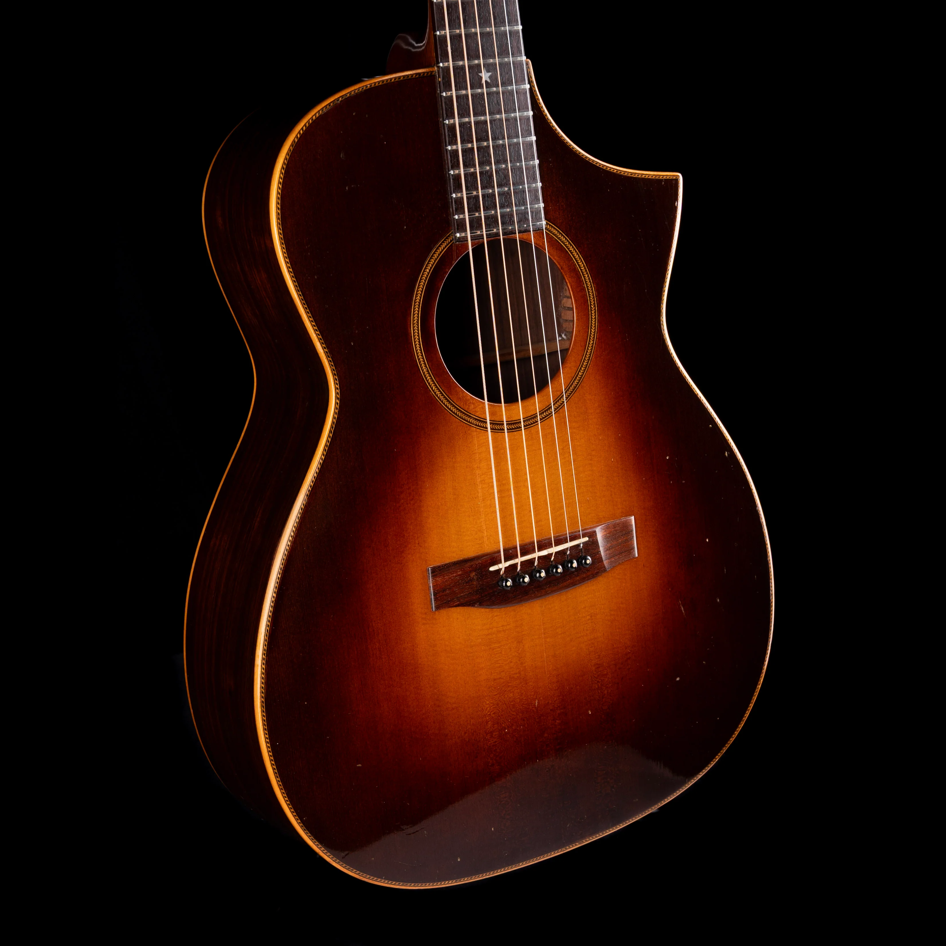 Pre-Owned Santo 1976 Dreadnaught Cutaway Electric Sunburst - Image 5
