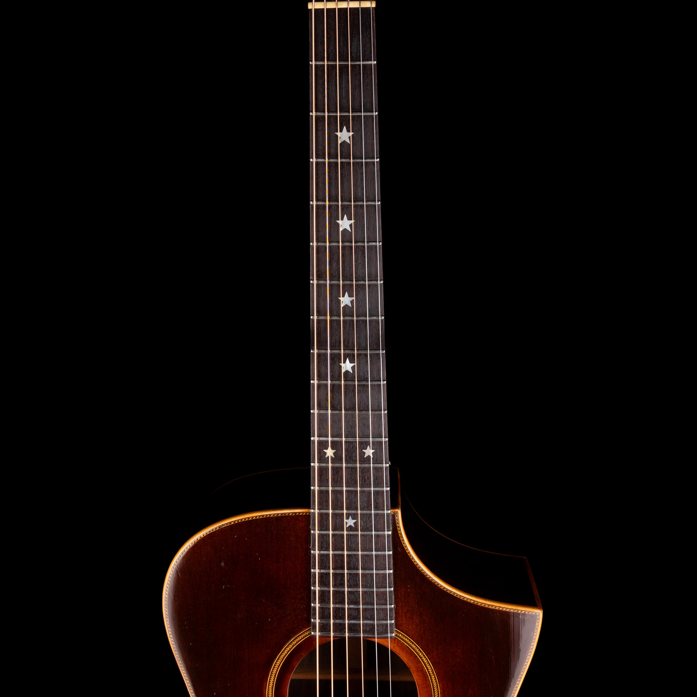 Pre-Owned Santo 1976 Dreadnaught Cutaway Electric Sunburst - Image 8
