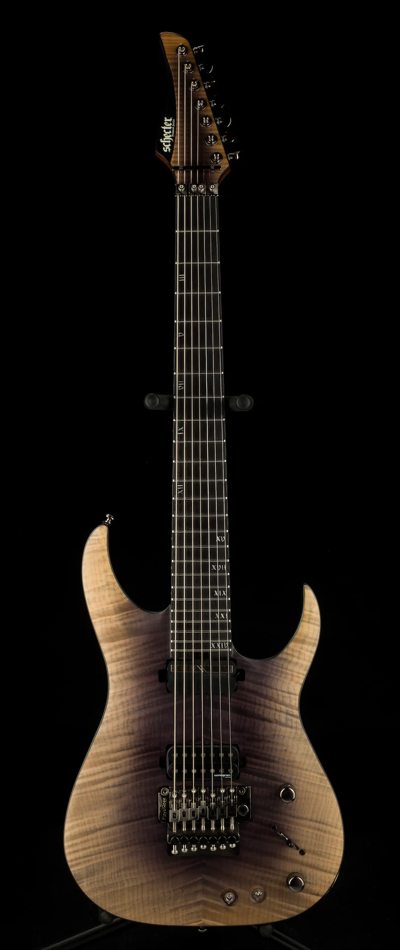 Pre Owned Schechter Schecter Banshee Mach-7 FR-S Electric Guitar - Fallout Burst With Case - Image 2