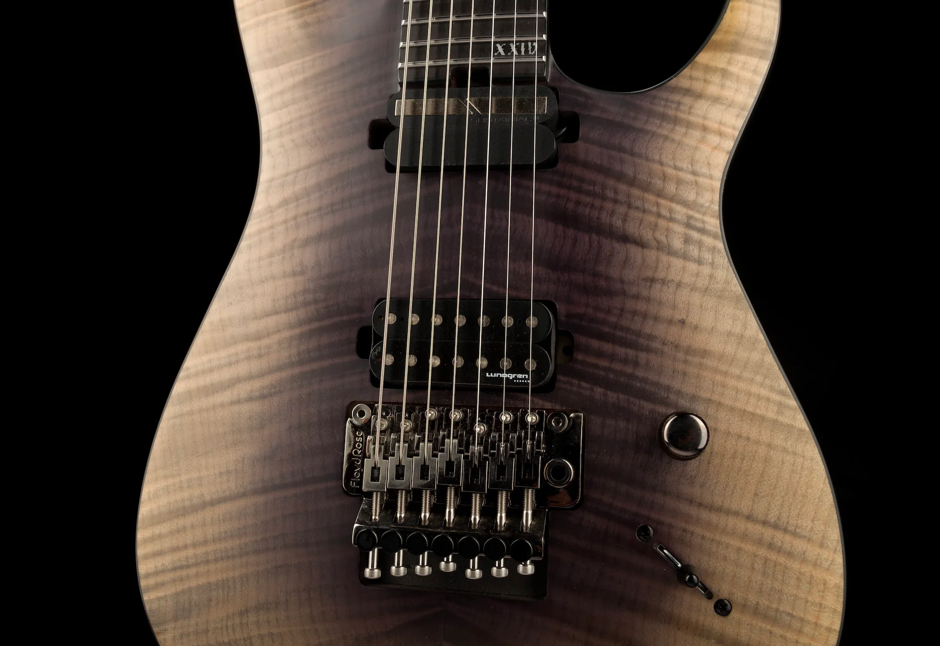 Pre Owned Schechter Schecter Banshee Mach-7 FR-S Electric Guitar - Fallout Burst With Case - Image 6