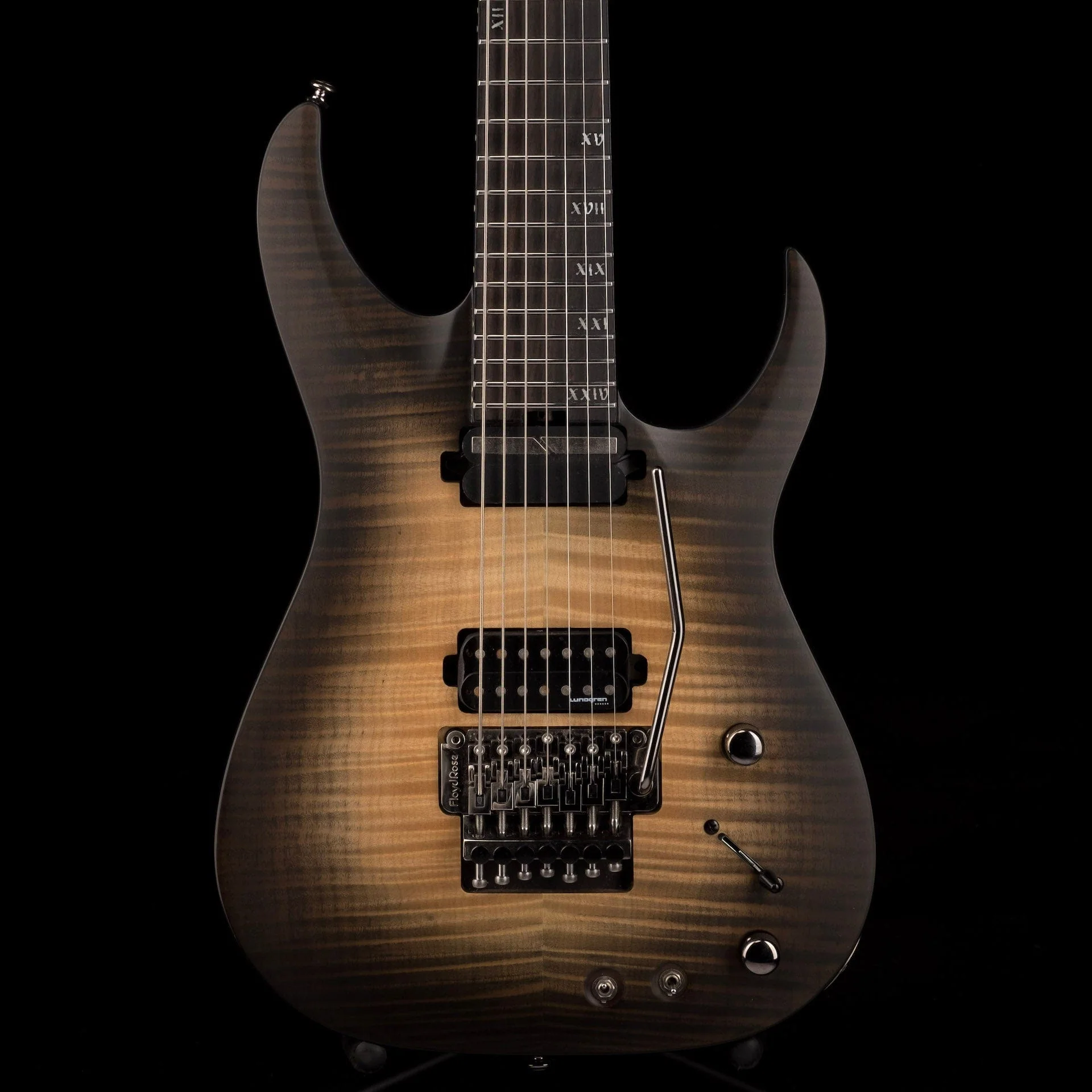 Pre Owned Schecter Banshee Mach-7 FR-S 7-String Ember Burst Electric Guitar With Bag