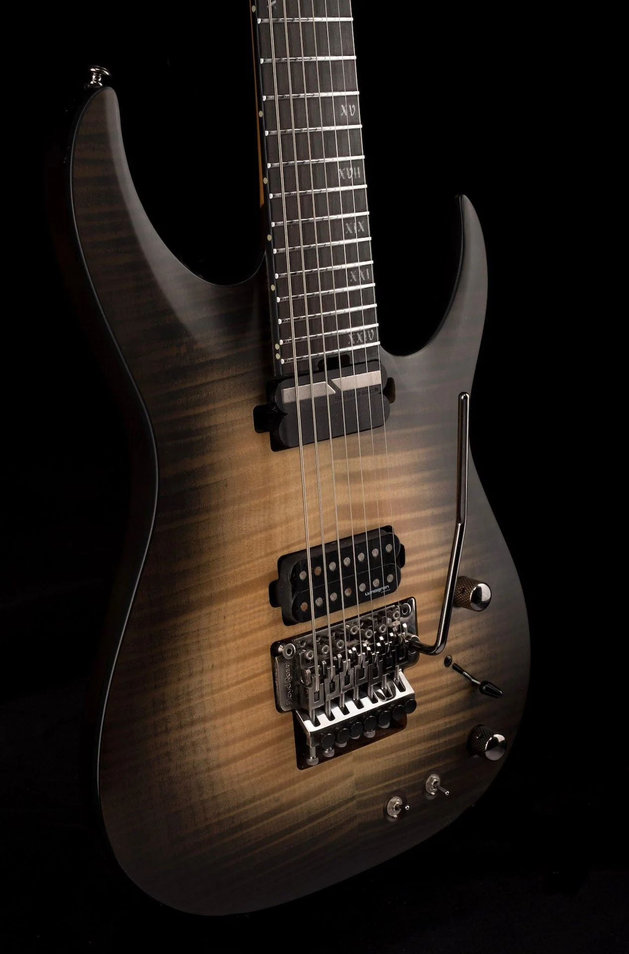 Pre Owned Schecter Banshee Mach-7 FR-S 7-String Ember Burst Electric Guitar With Bag - Image 11