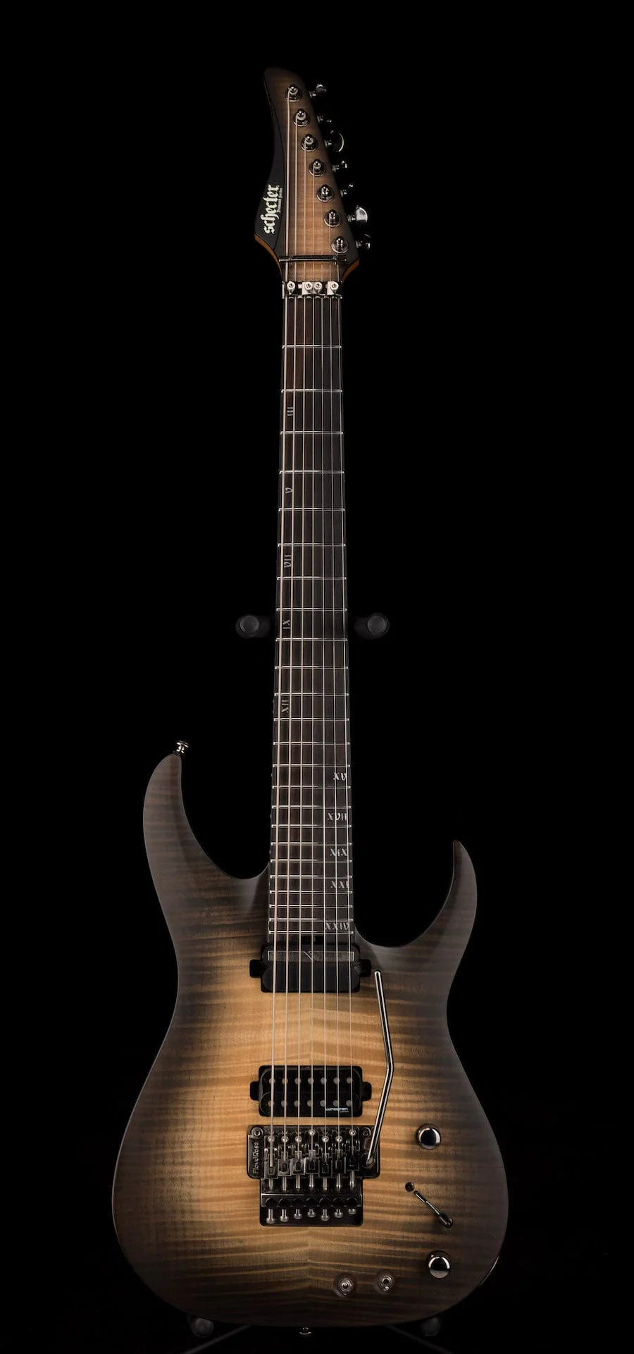 Pre Owned Schecter Banshee Mach-7 FR-S 7-String Ember Burst Electric Guitar With Bag - Image 2