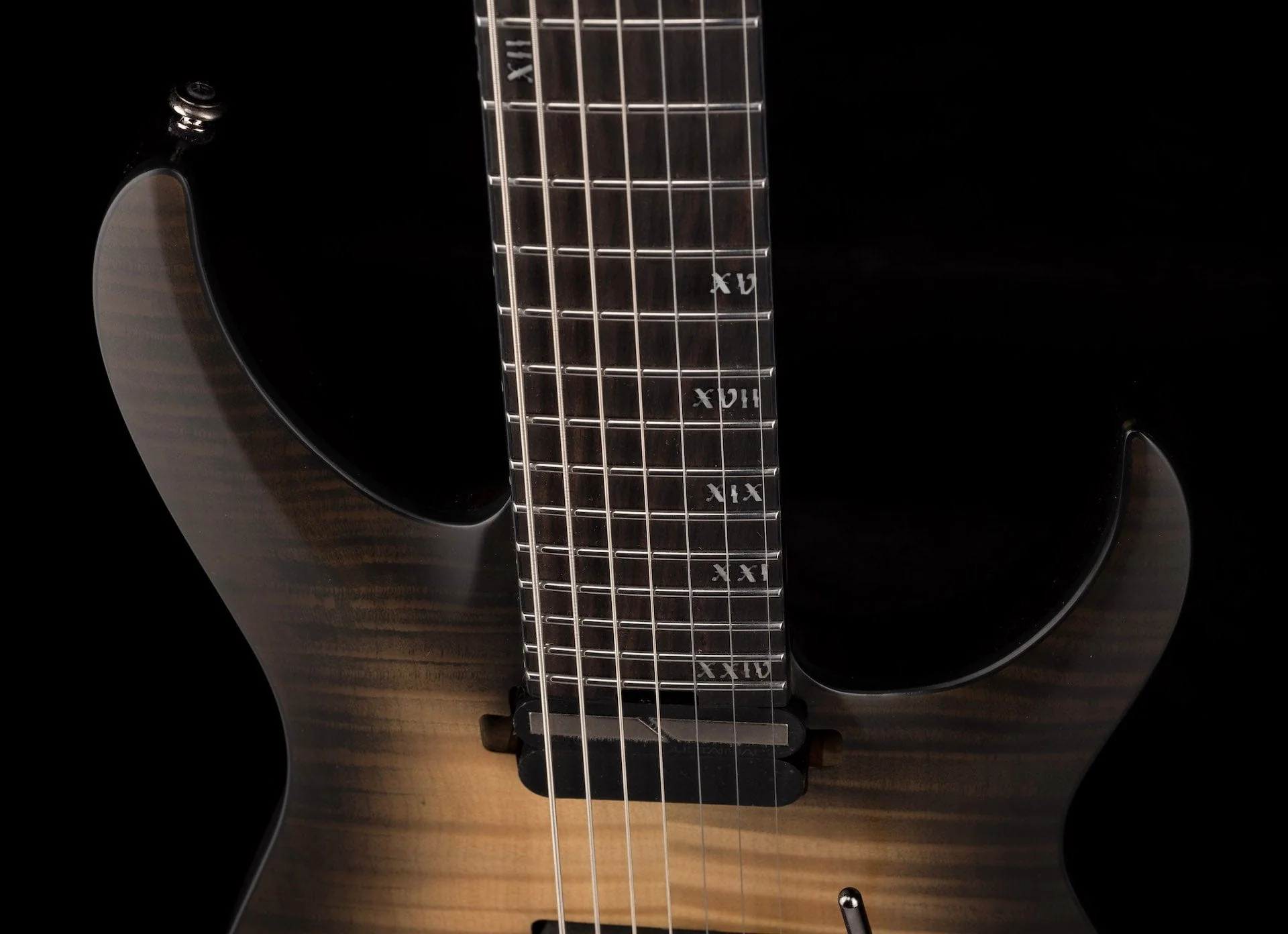 Pre Owned Schecter Banshee Mach-7 FR-S 7-String Ember Burst Electric Guitar With Bag - Image 3