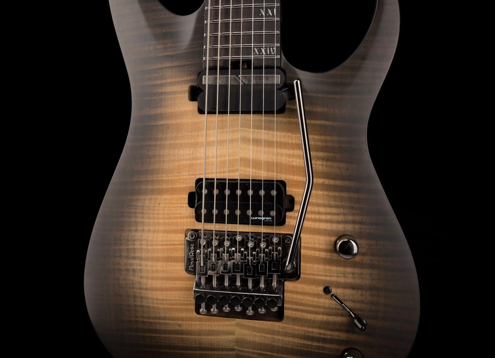 Pre Owned Schecter Banshee Mach-7 FR-S 7-String Ember Burst Electric Guitar With Bag - Image 9