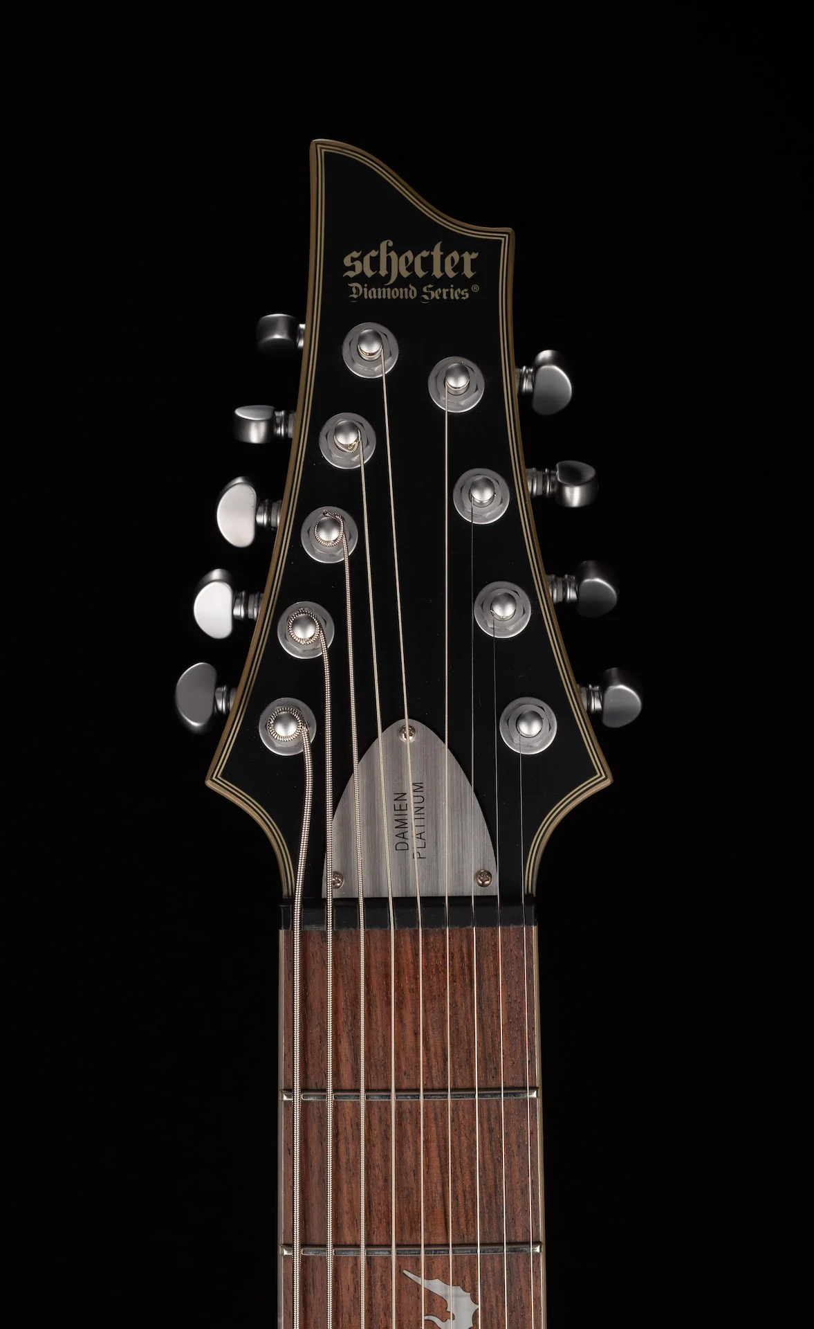 Pre Owned Schecter Damien Platinum 9-string Matte Black Electric Guitar With Gig Bag - Image 12