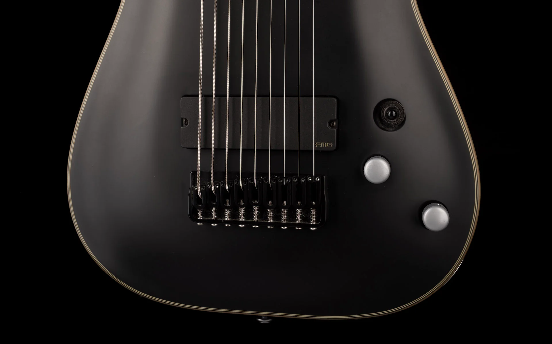 Pre Owned Schecter Damien Platinum 9-string Matte Black Electric Guitar With Gig Bag - Image 5